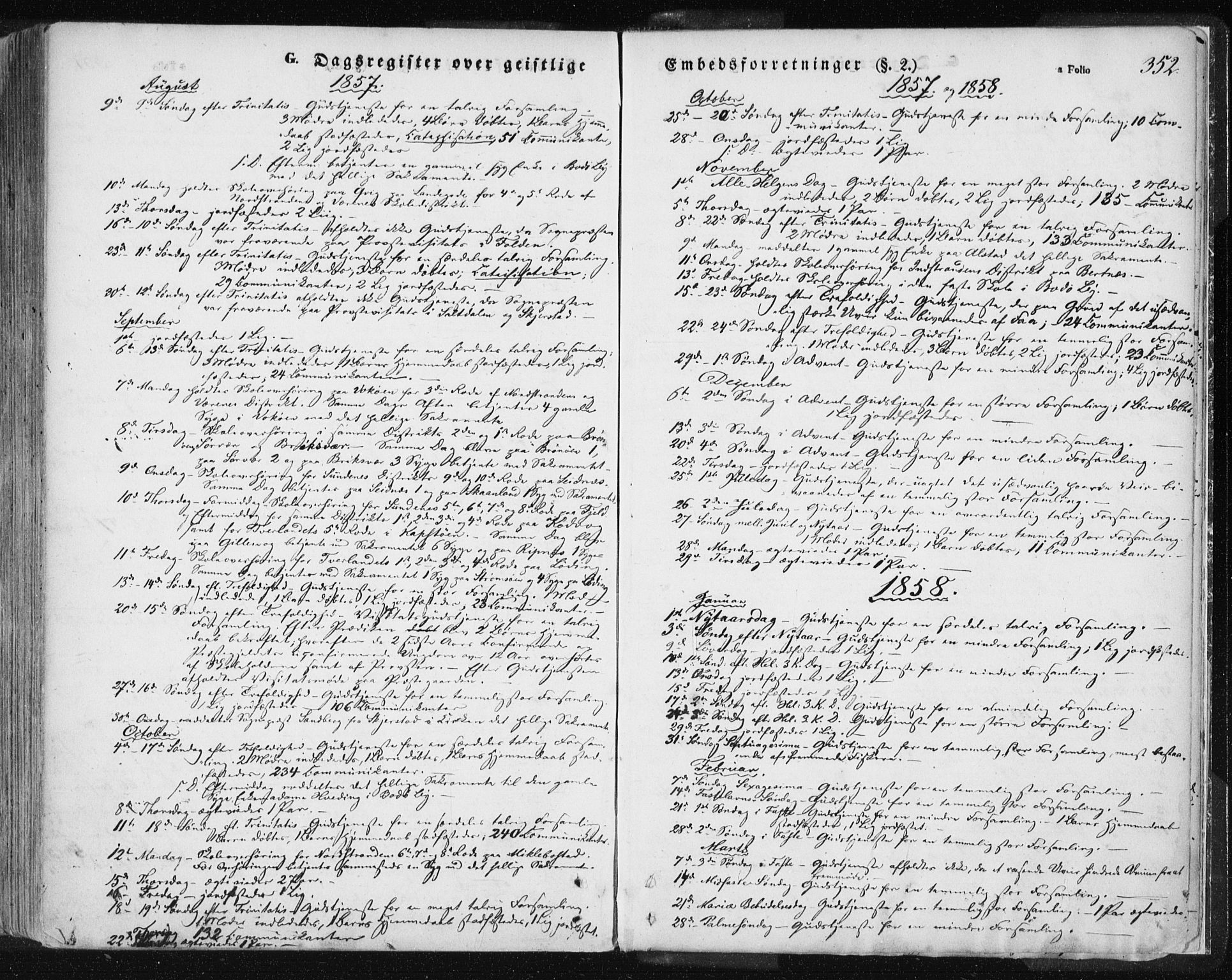 Ministerialprotokoller, klokkerbøker og fødselsregistre - Nordland, AV/SAT-A-1459/801/L0007: Parish register (official) no. 801A07, 1845-1863, p. 352