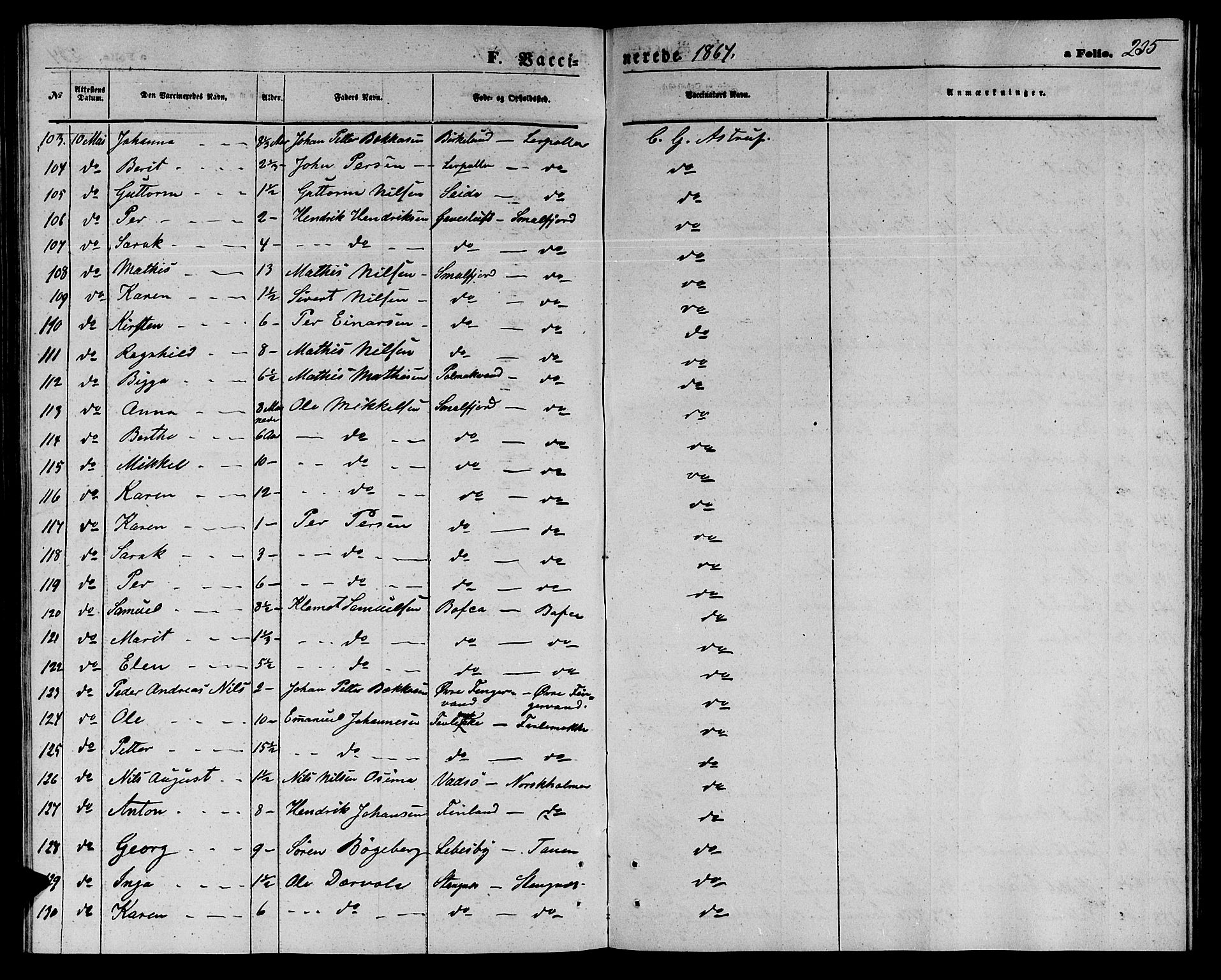 Tana sokneprestkontor, SATØ/S-1334/H/Hb/L0002klokker: Parish register (copy) no. 2 /1, 1866-1877, p. 235