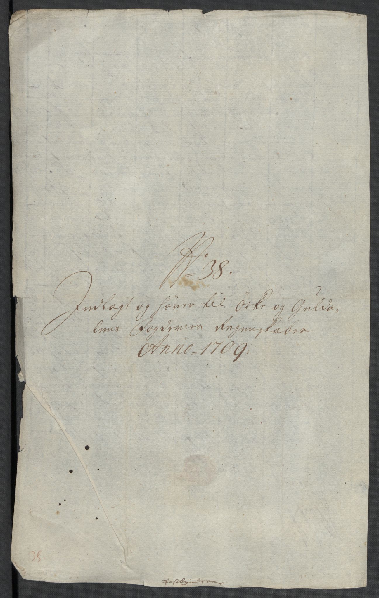 Rentekammeret inntil 1814, Reviderte regnskaper, Fogderegnskap, RA/EA-4092/R60/L3959: Fogderegnskap Orkdal og Gauldal, 1709, p. 385