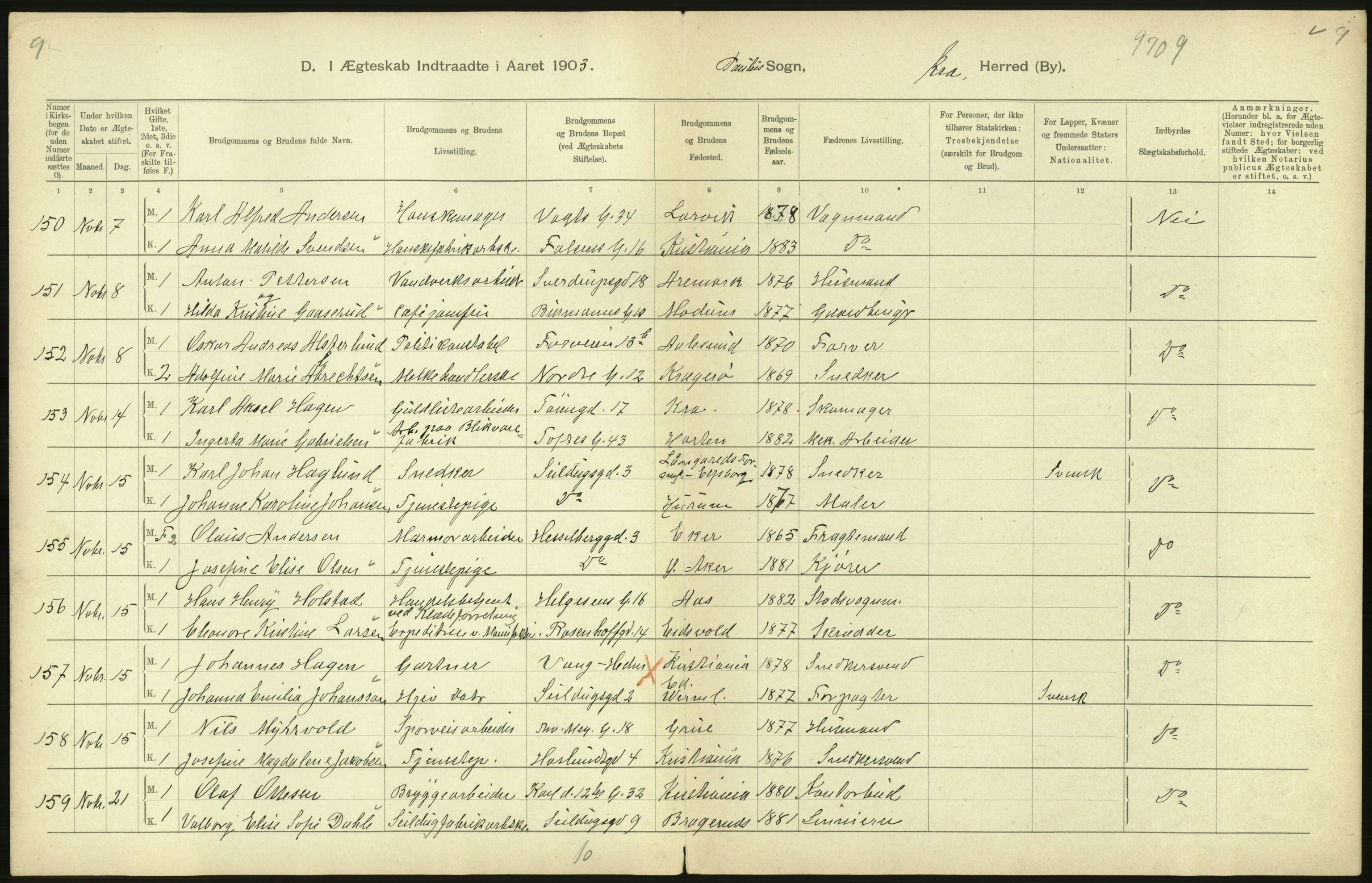 Statistisk sentralbyrå, Sosiodemografiske emner, Befolkning, AV/RA-S-2228/D/Df/Dfa/Dfaa/L0004: Kristiania: Gifte, døde, 1903, p. 476