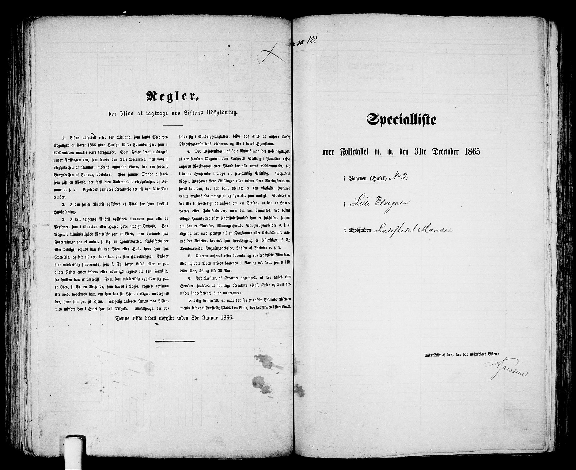 RA, 1865 census for Mandal/Mandal, 1865, p. 246