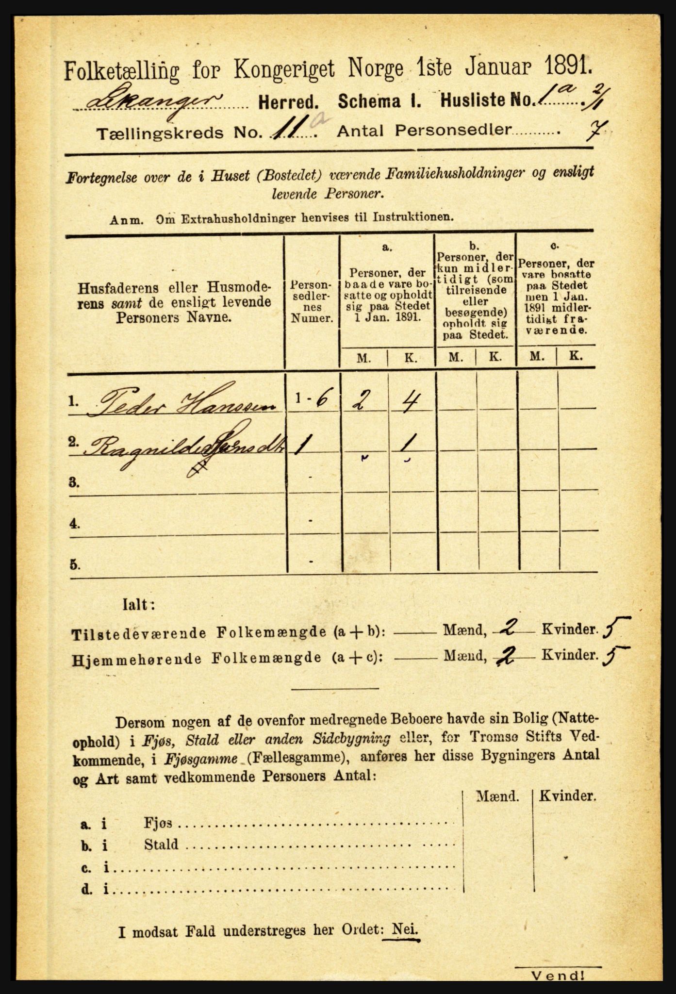 RA, 1891 census for 1419 Leikanger, 1891, p. 1940