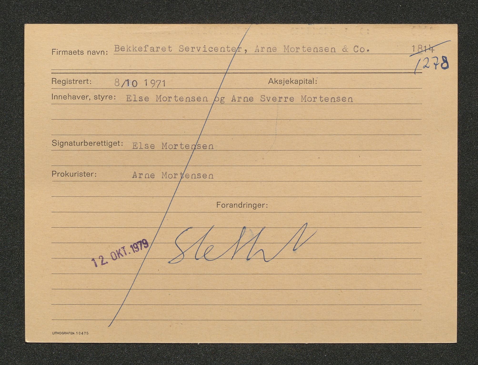 Stavanger byfogd, SAST/A-101408/001/4/42/422/4221A/L0001: Register over slettede firma A-C, 1891-1987, p. 198