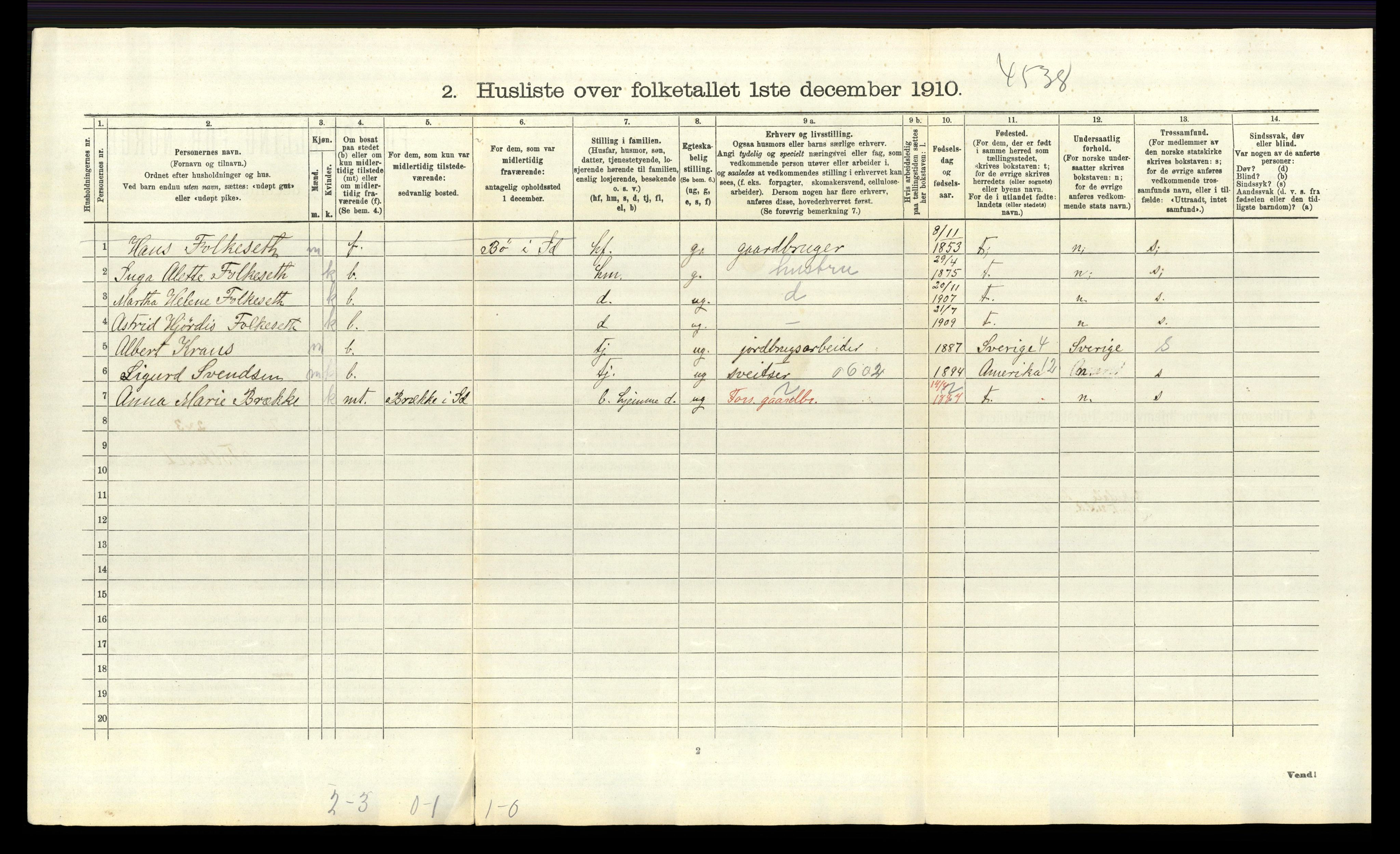 RA, 1910 census for Idd, 1910, p. 1149