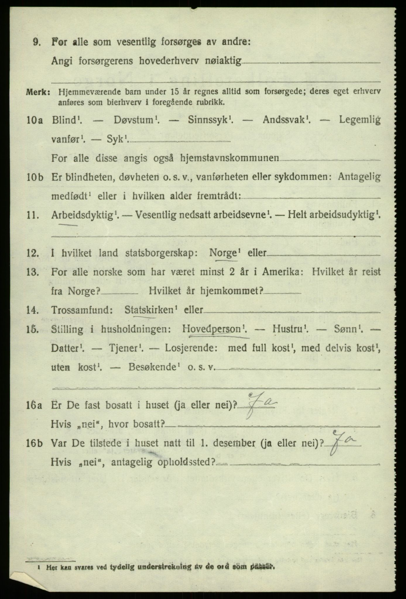 SAB, 1920 census for Fusa, 1920, p. 1298