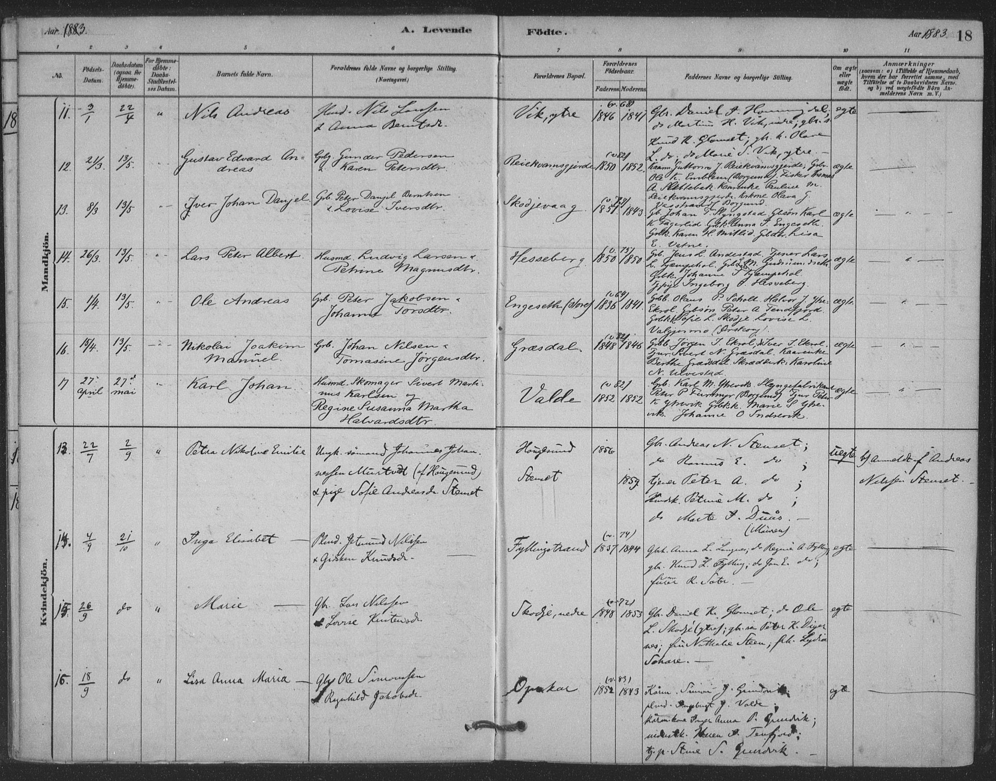 Ministerialprotokoller, klokkerbøker og fødselsregistre - Møre og Romsdal, AV/SAT-A-1454/524/L0356: Parish register (official) no. 524A08, 1880-1899, p. 18