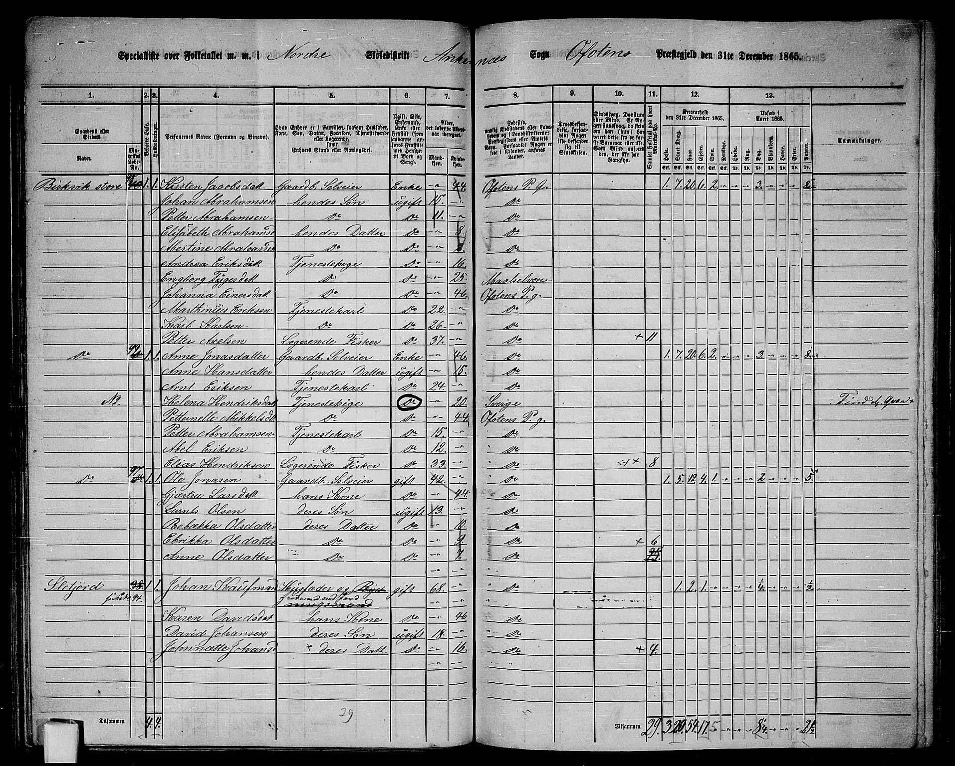 RA, 1865 census for Ofoten, 1865, p. 107