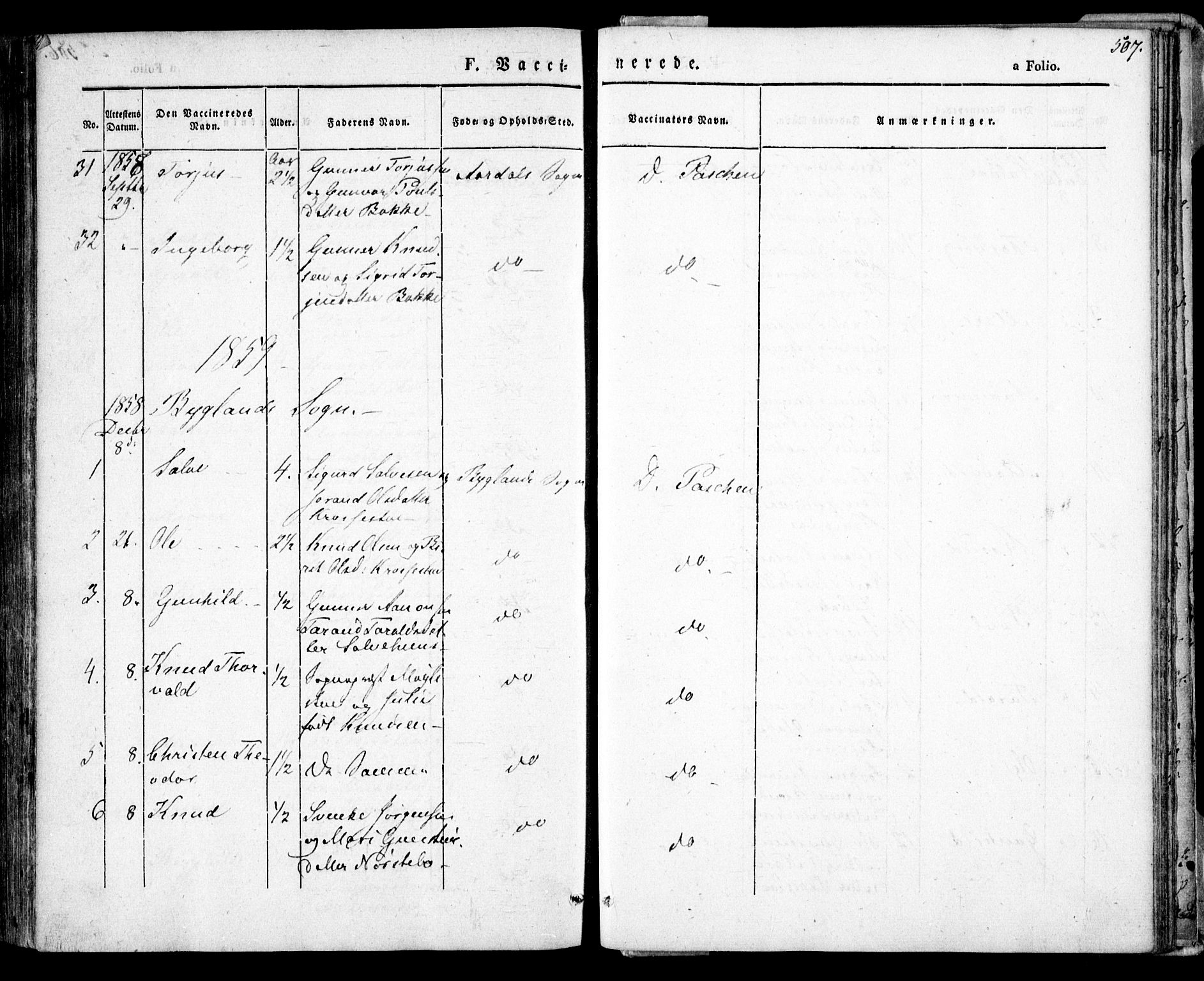 Bygland sokneprestkontor, AV/SAK-1111-0006/F/Fa/Fab/L0004: Parish register (official) no. A 4, 1842-1858, p. 507