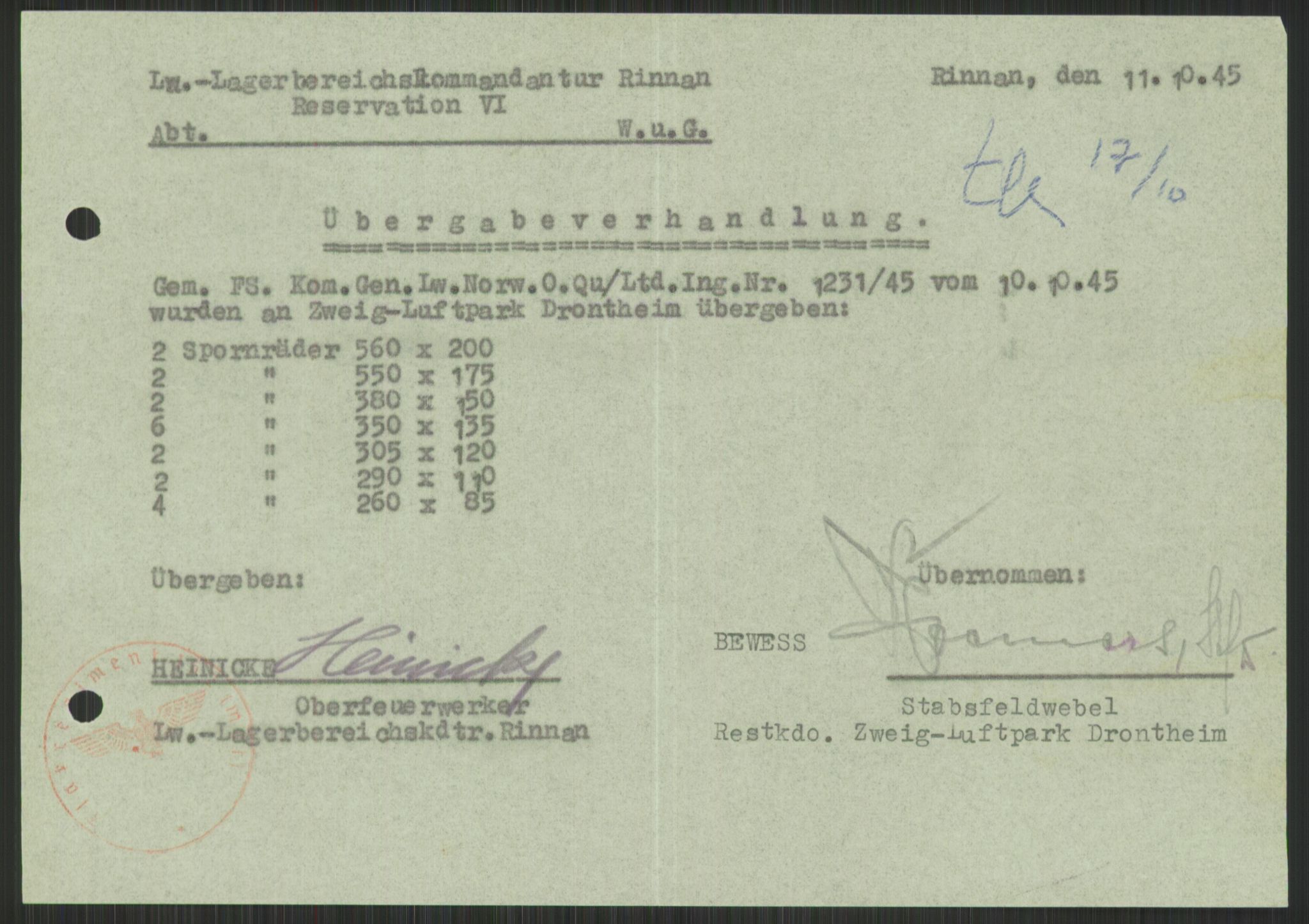 Deutscher Oberbefehlshaber Norwegen (DOBN), AV/RA-RAFA-2197/D/Di/L0066: AOK 20/WBN-DOBN Luftwaffe/Komm G. d.Dt.Lw. in Norwegen, 1945, p. 869