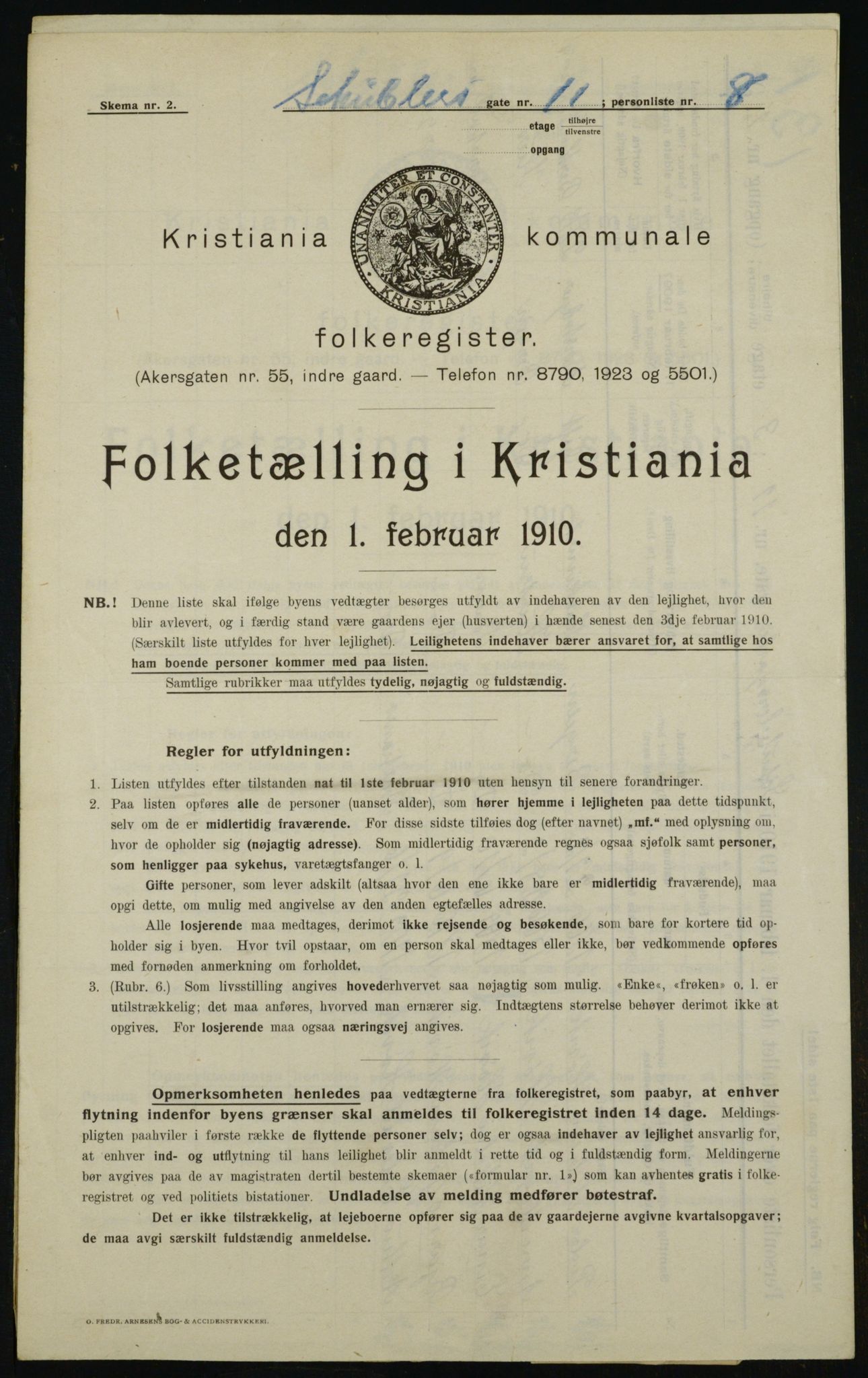 OBA, Municipal Census 1910 for Kristiania, 1910, p. 88752