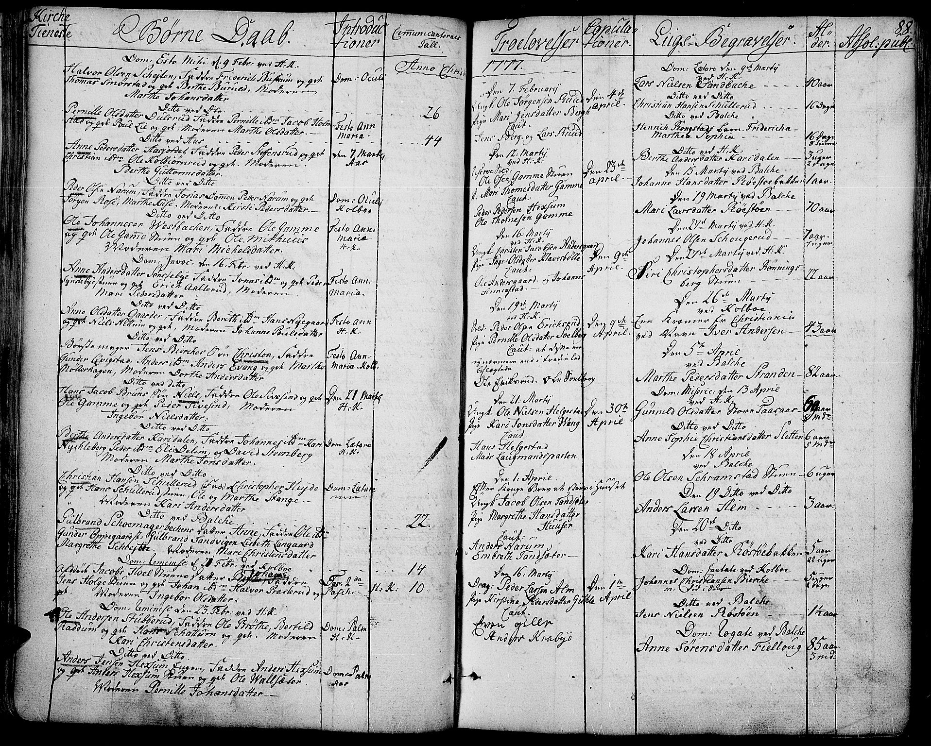 Toten prestekontor, AV/SAH-PREST-102/H/Ha/Haa/L0006: Parish register (official) no. 6, 1773-1793, p. 88