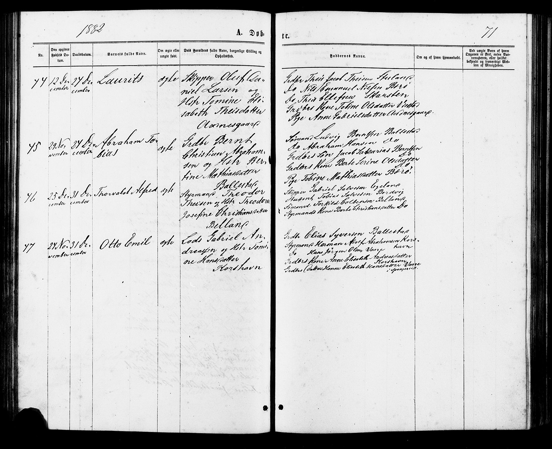 Lyngdal sokneprestkontor, AV/SAK-1111-0029/F/Fa/Faa/L0003: Parish register (official) no. A 3, 1871-1882, p. 71