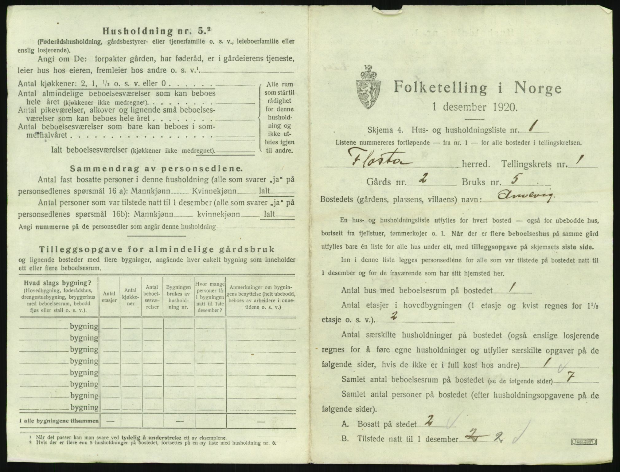 SAK, 1920 census for Flosta, 1920, p. 28