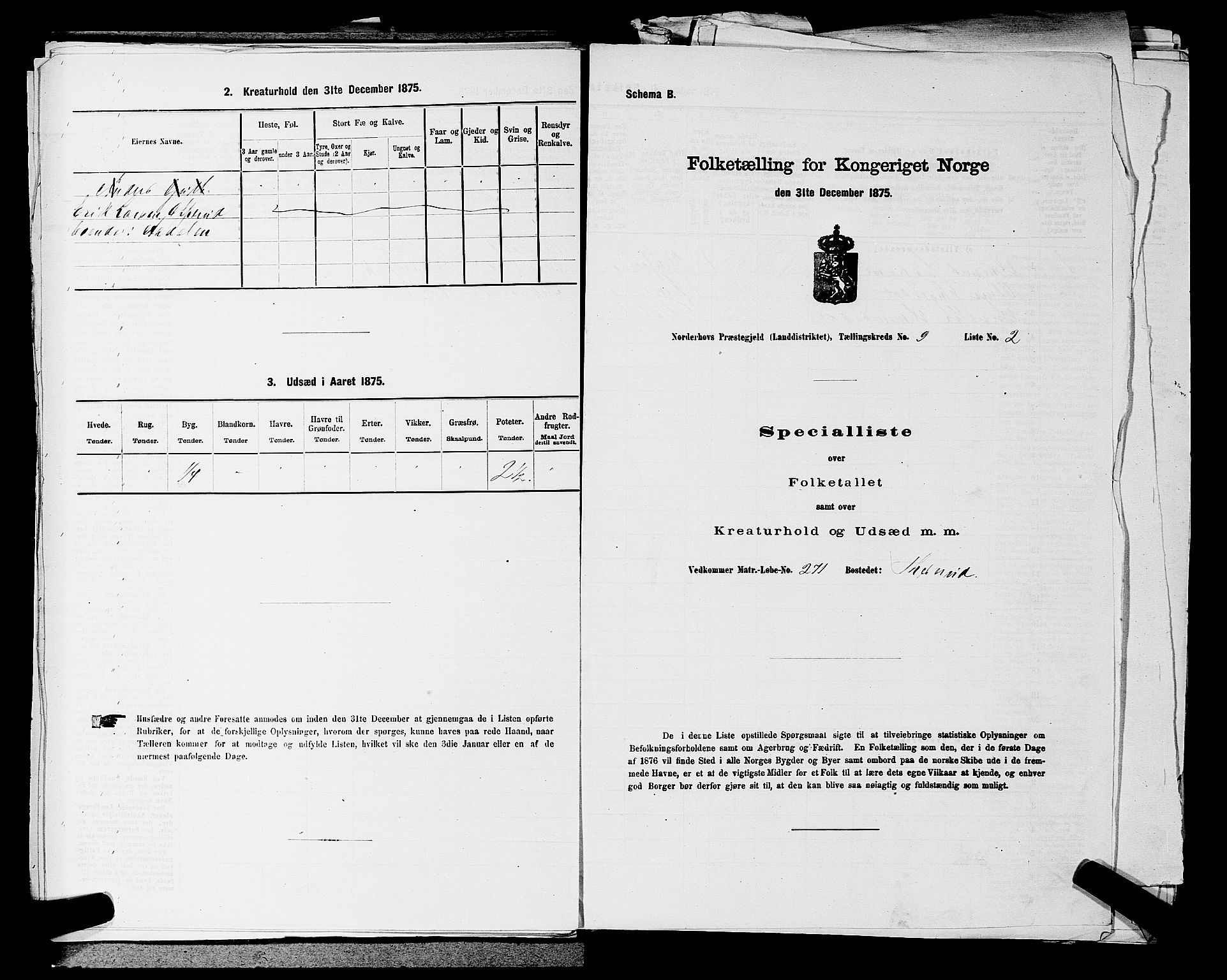 SAKO, 1875 census for 0613L Norderhov/Norderhov, Haug og Lunder, 1875, p. 1858