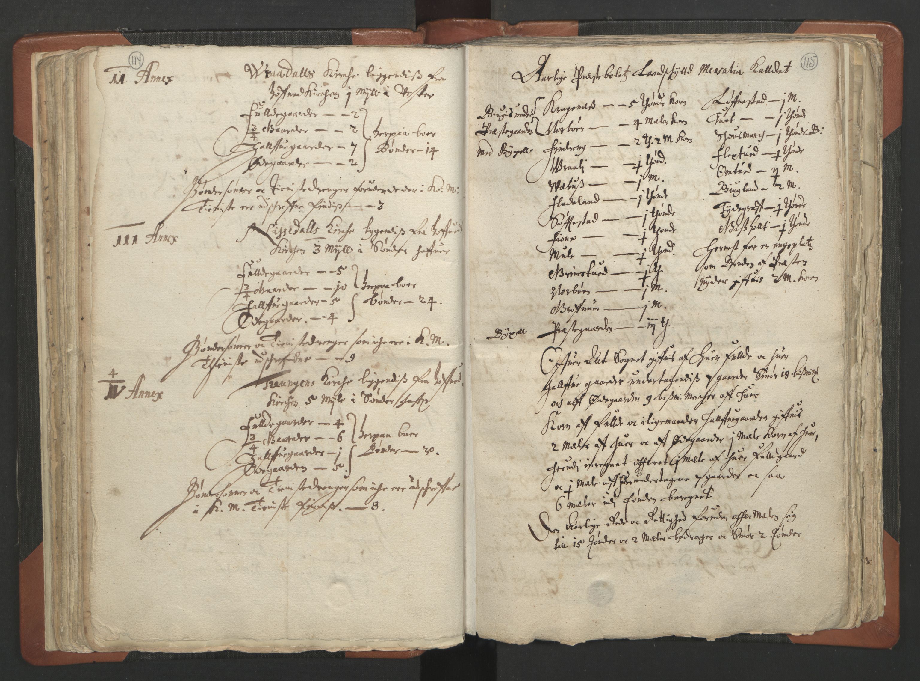 RA, Vicar's Census 1664-1666, no. 12: Øvre Telemark deanery, Nedre Telemark deanery and Bamble deanery, 1664-1666, p. 114-115