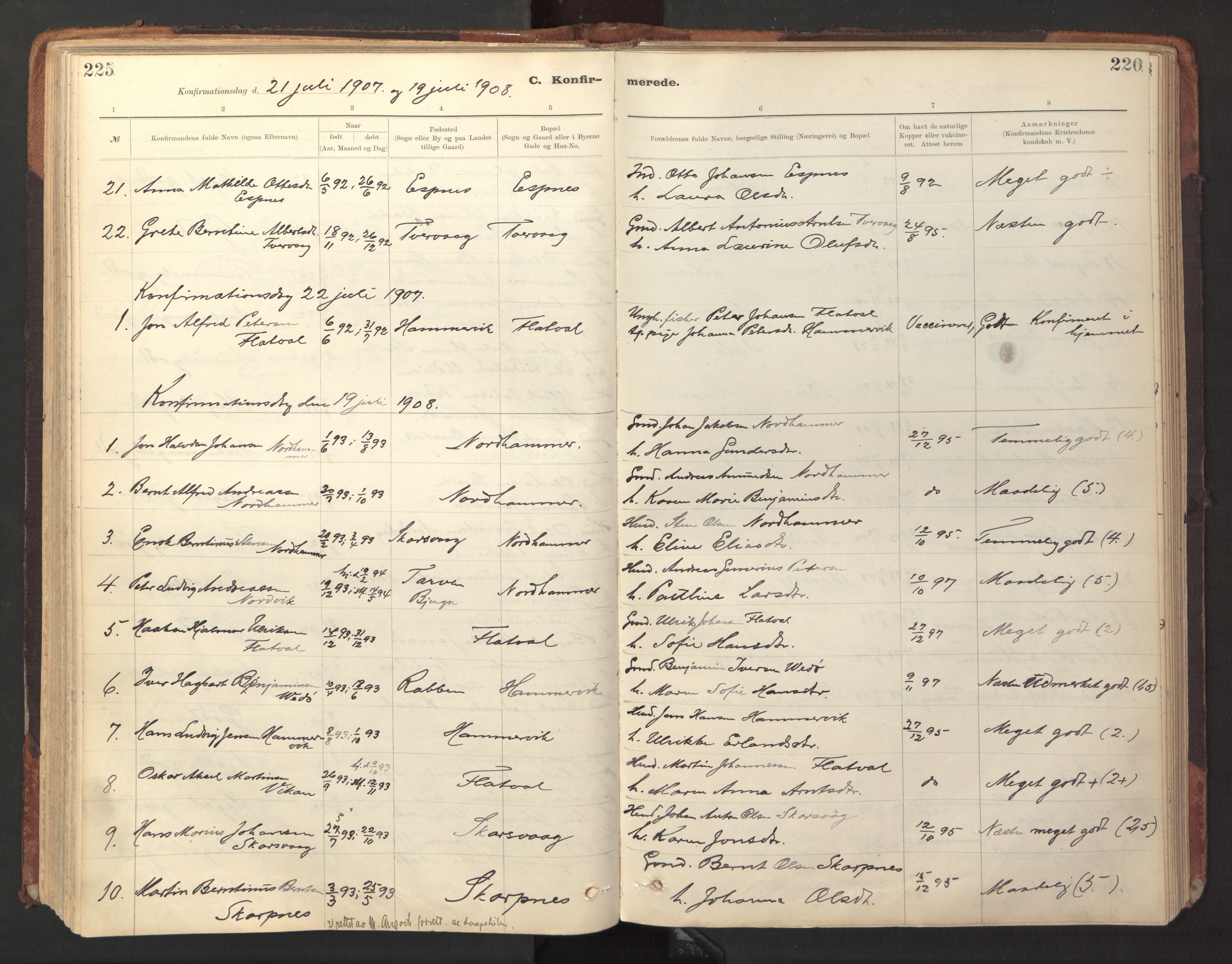 Ministerialprotokoller, klokkerbøker og fødselsregistre - Sør-Trøndelag, SAT/A-1456/641/L0596: Parish register (official) no. 641A02, 1898-1915, p. 225-226