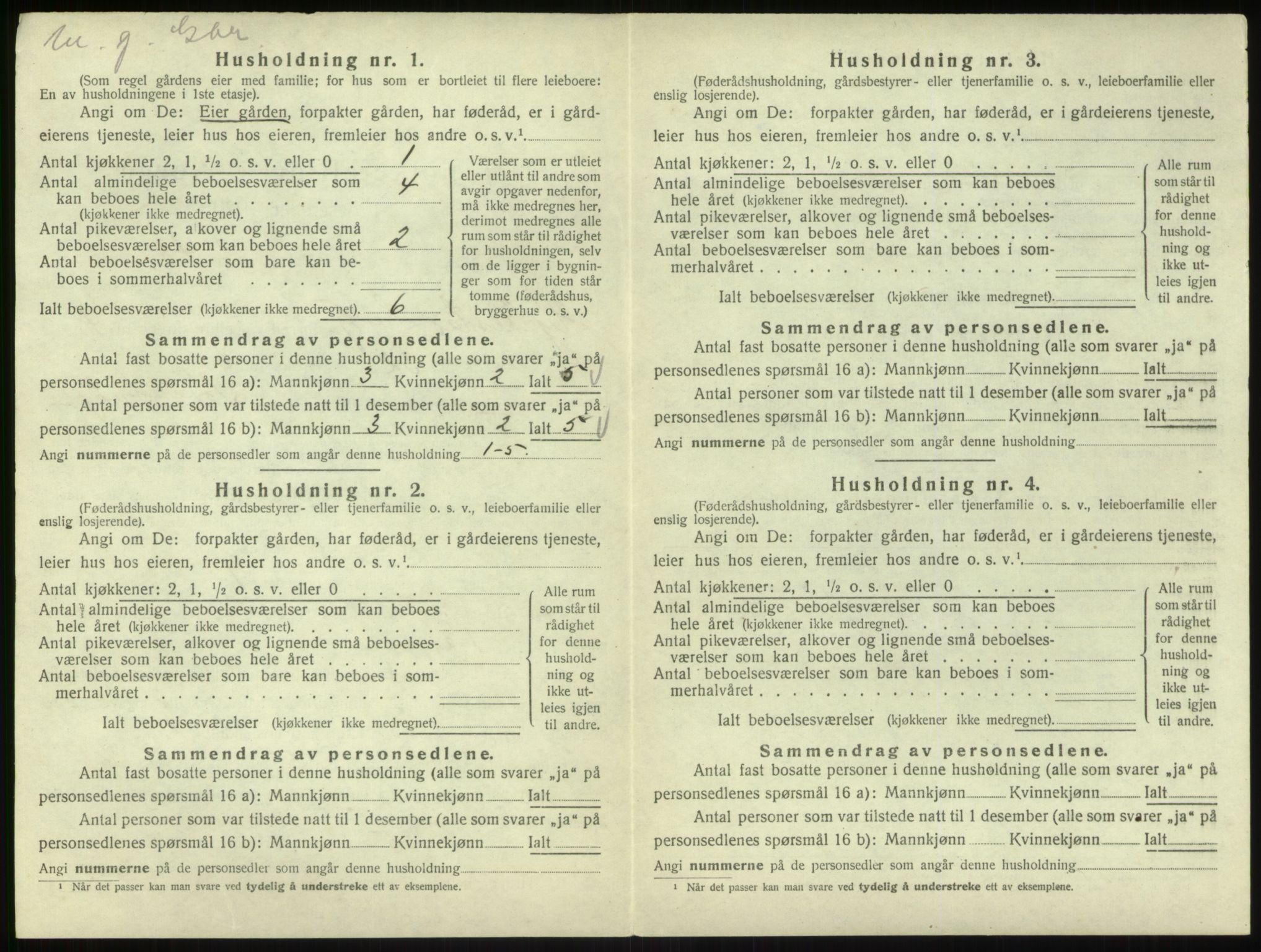 SAB, 1920 census for Hyllestad, 1920, p. 305