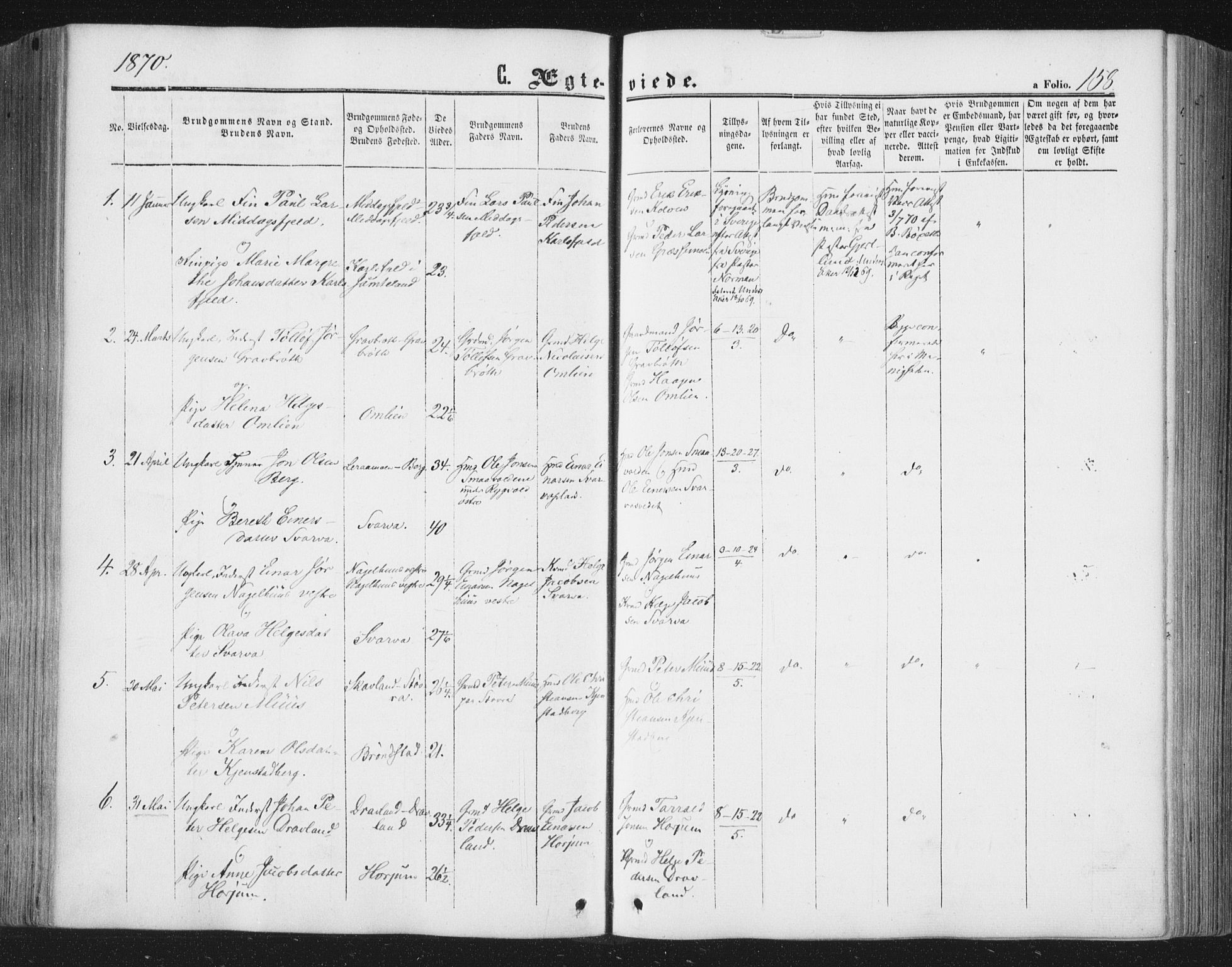 Ministerialprotokoller, klokkerbøker og fødselsregistre - Nord-Trøndelag, SAT/A-1458/749/L0472: Parish register (official) no. 749A06, 1857-1873, p. 158