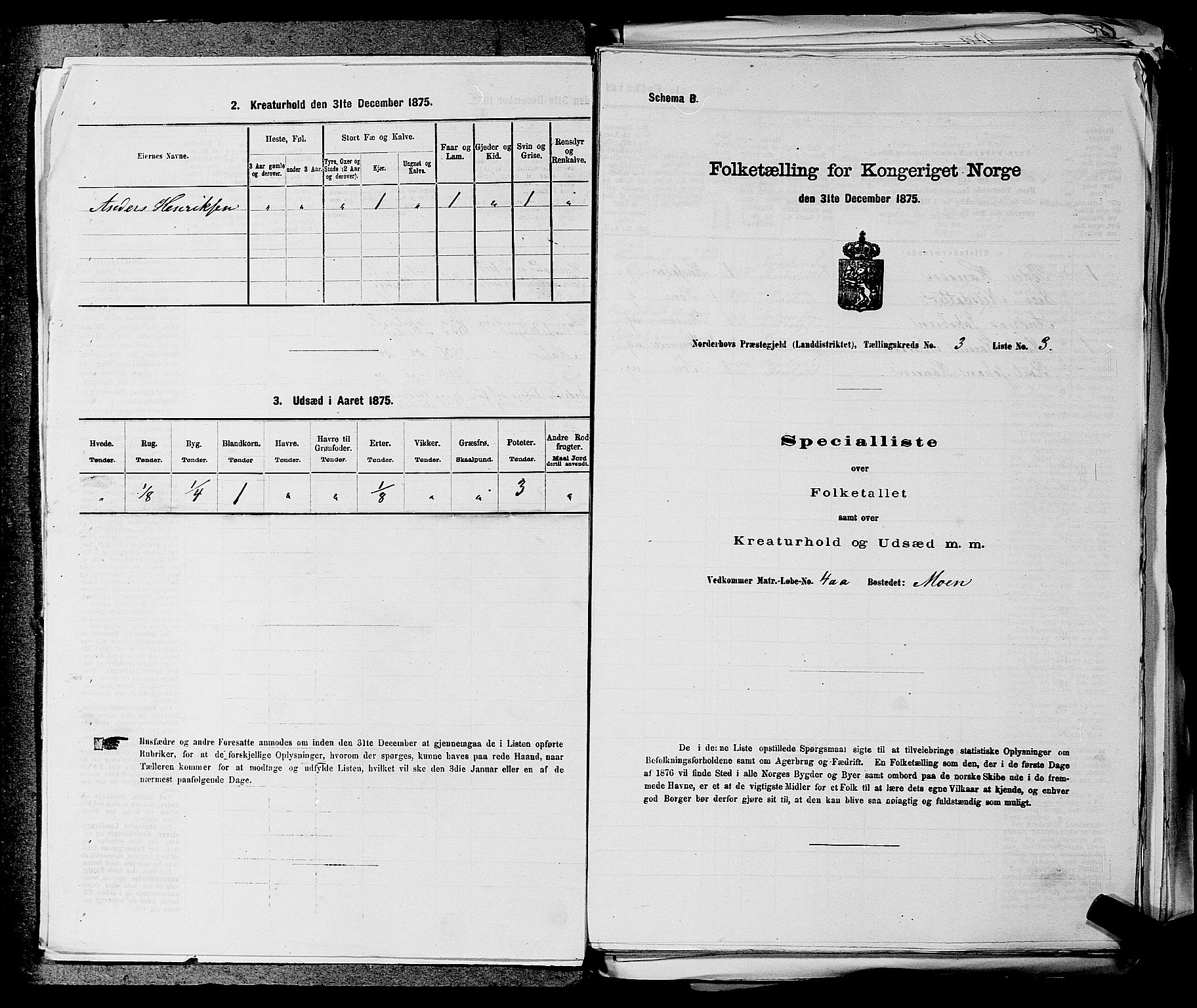 SAKO, 1875 census for 0613L Norderhov/Norderhov, Haug og Lunder, 1875, p. 397