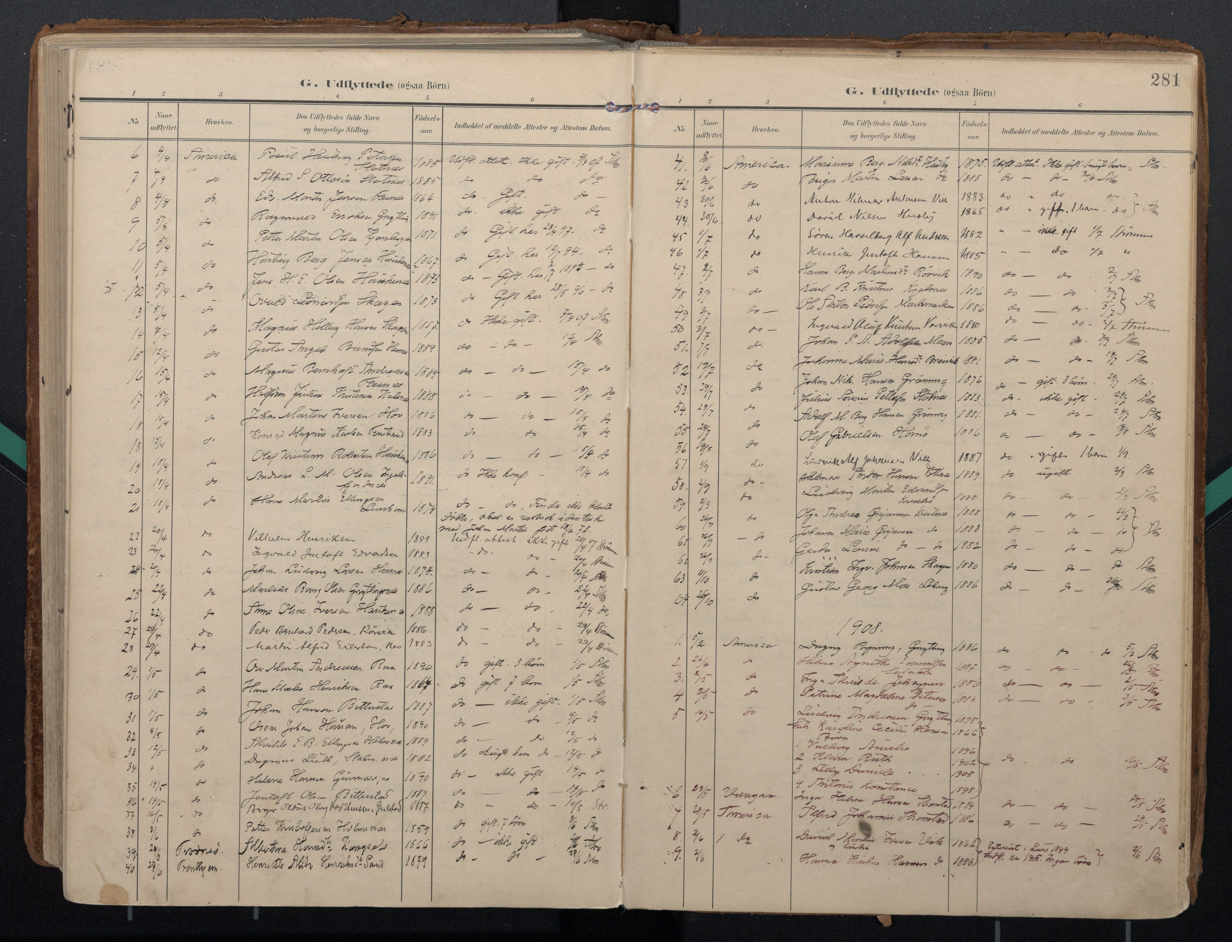 Ministerialprotokoller, klokkerbøker og fødselsregistre - Nordland, AV/SAT-A-1459/888/L1248: Parish register (official) no. 888A14, 1904-1913, p. 281