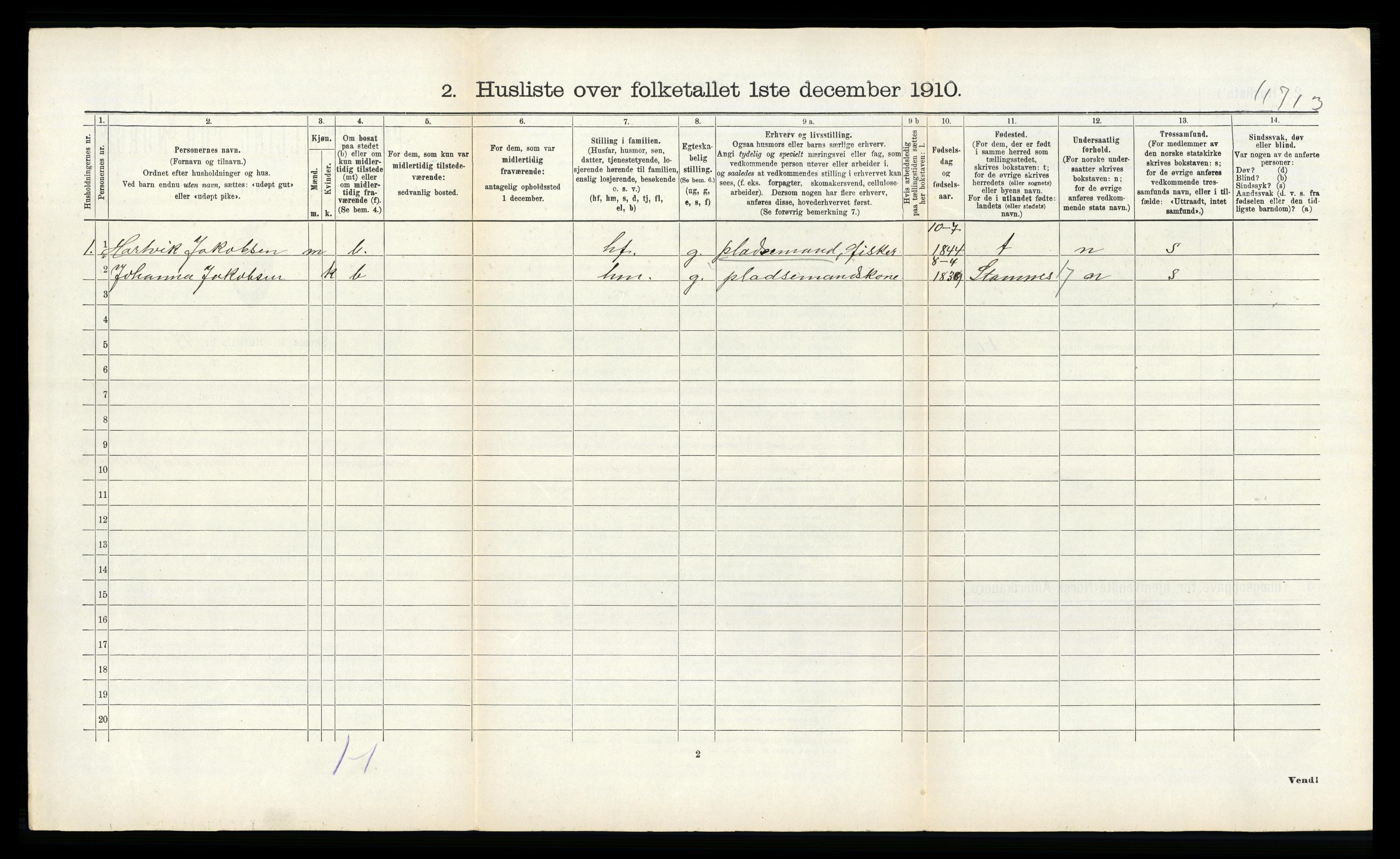 RA, 1910 census for Dønnes, 1910, p. 333