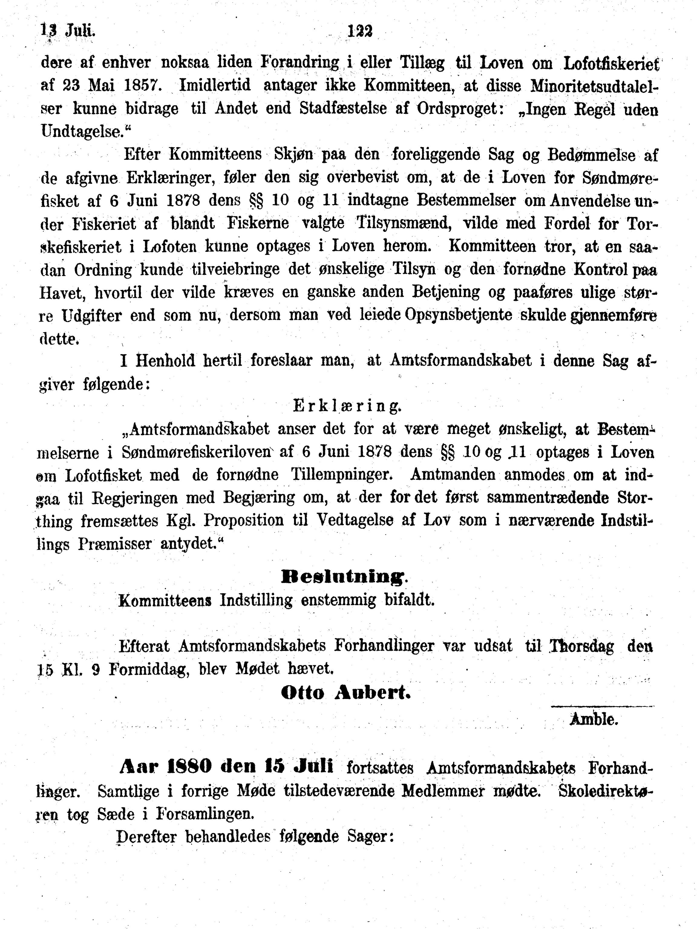 Nordland Fylkeskommune. Fylkestinget, AIN/NFK-17/176/A/Ac/L0010: Fylkestingsforhandlinger 1874-1880, 1874-1880, p. 122