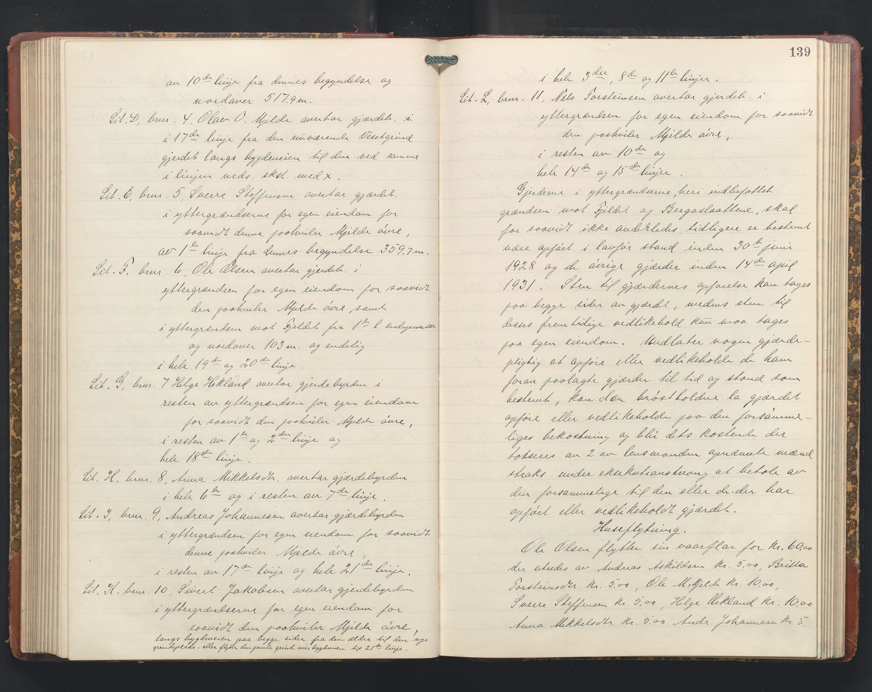 Hordaland jordskiftedøme - I Nordhordland jordskiftedistrikt, AV/SAB-A-6801/A/Aa/L0028: Forhandlingsprotokoll, 1924-1926, p. 138b-139a