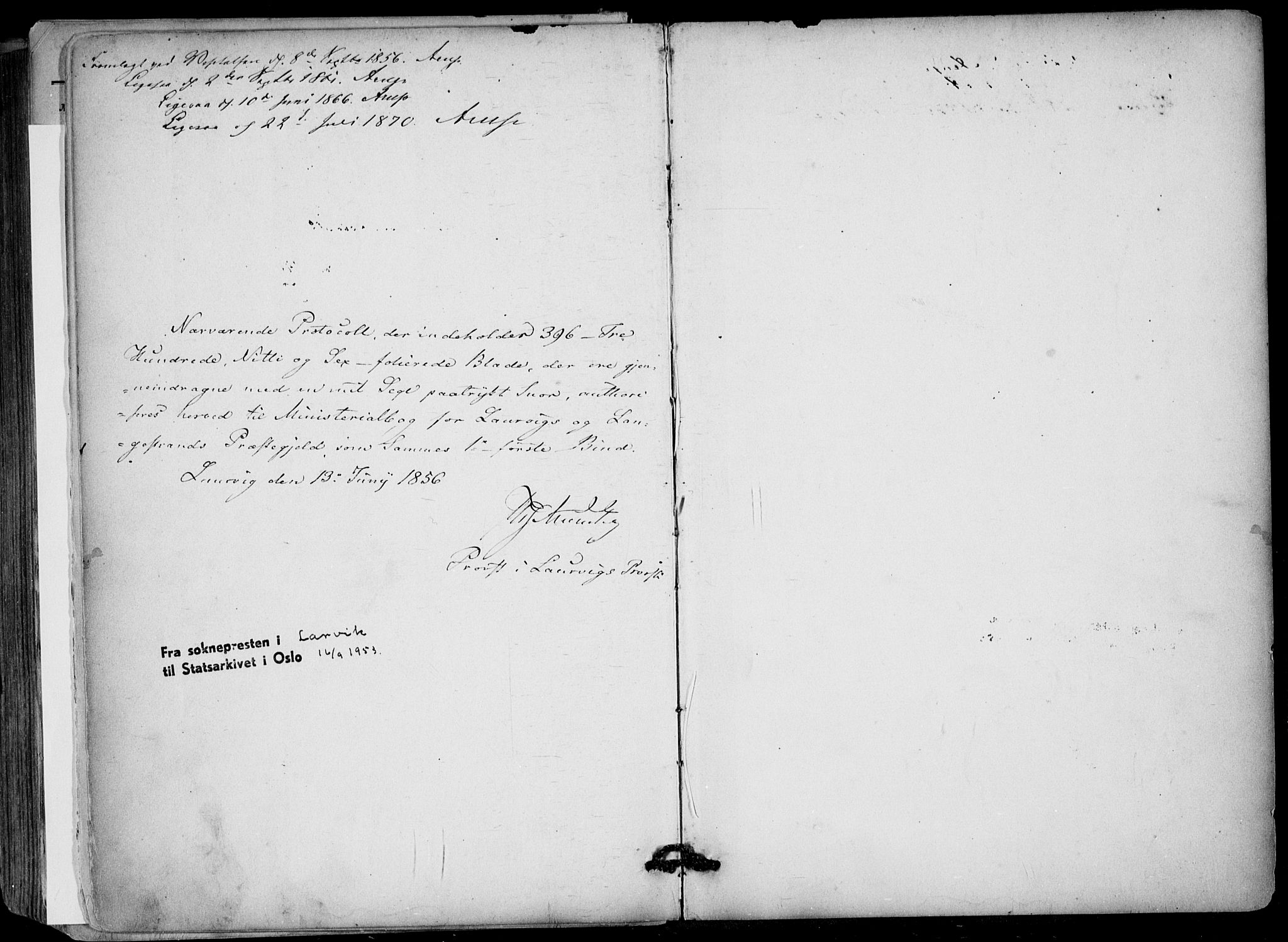 Larvik kirkebøker, AV/SAKO-A-352/F/Fa/L0004: Parish register (official) no. I 4, 1856-1870