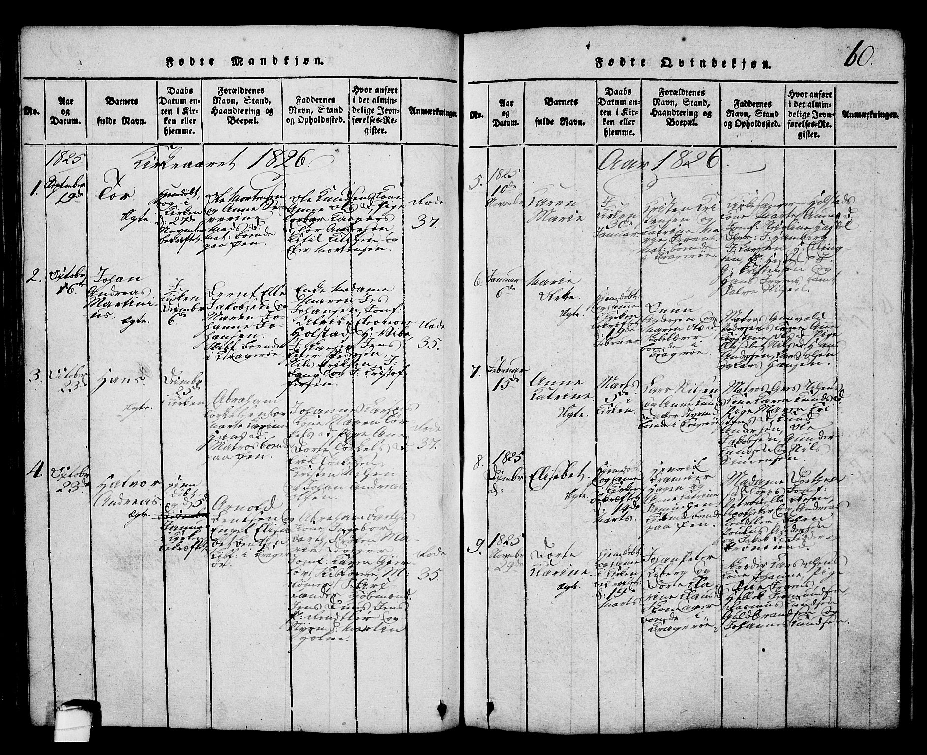 Kragerø kirkebøker, SAKO/A-278/G/Ga/L0002: Parish register (copy) no. 2, 1814-1831, p. 60