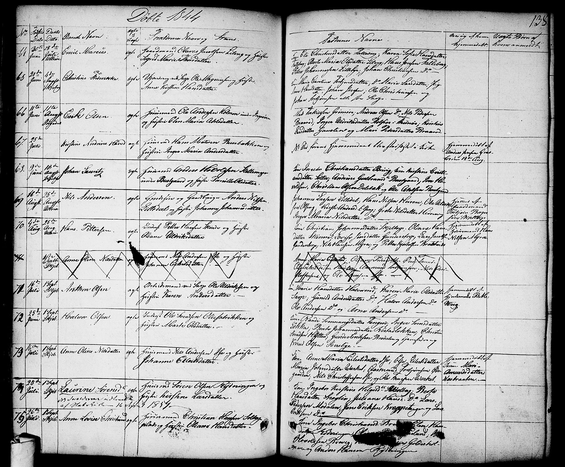 Skjeberg prestekontor Kirkebøker, AV/SAO-A-10923/F/Fa/L0005: Parish register (official) no. I 5, 1830-1845, p. 138