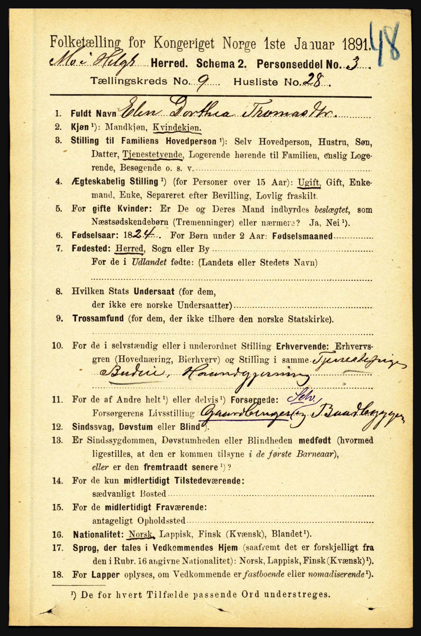 RA, 1891 census for 1833 Mo, 1891, p. 3811