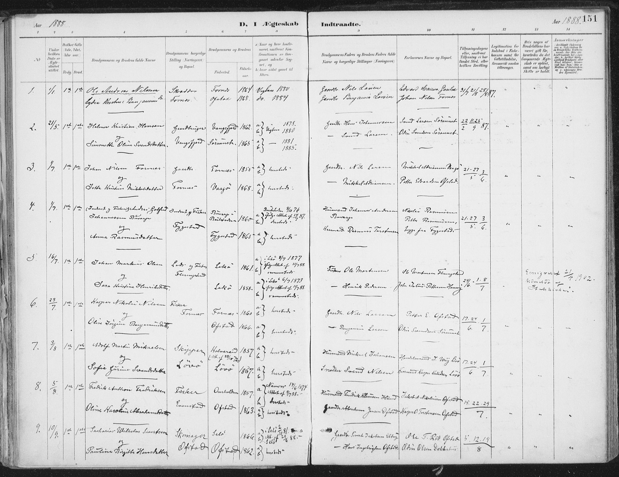 Ministerialprotokoller, klokkerbøker og fødselsregistre - Nord-Trøndelag, SAT/A-1458/786/L0687: Parish register (official) no. 786A03, 1888-1898, p. 151