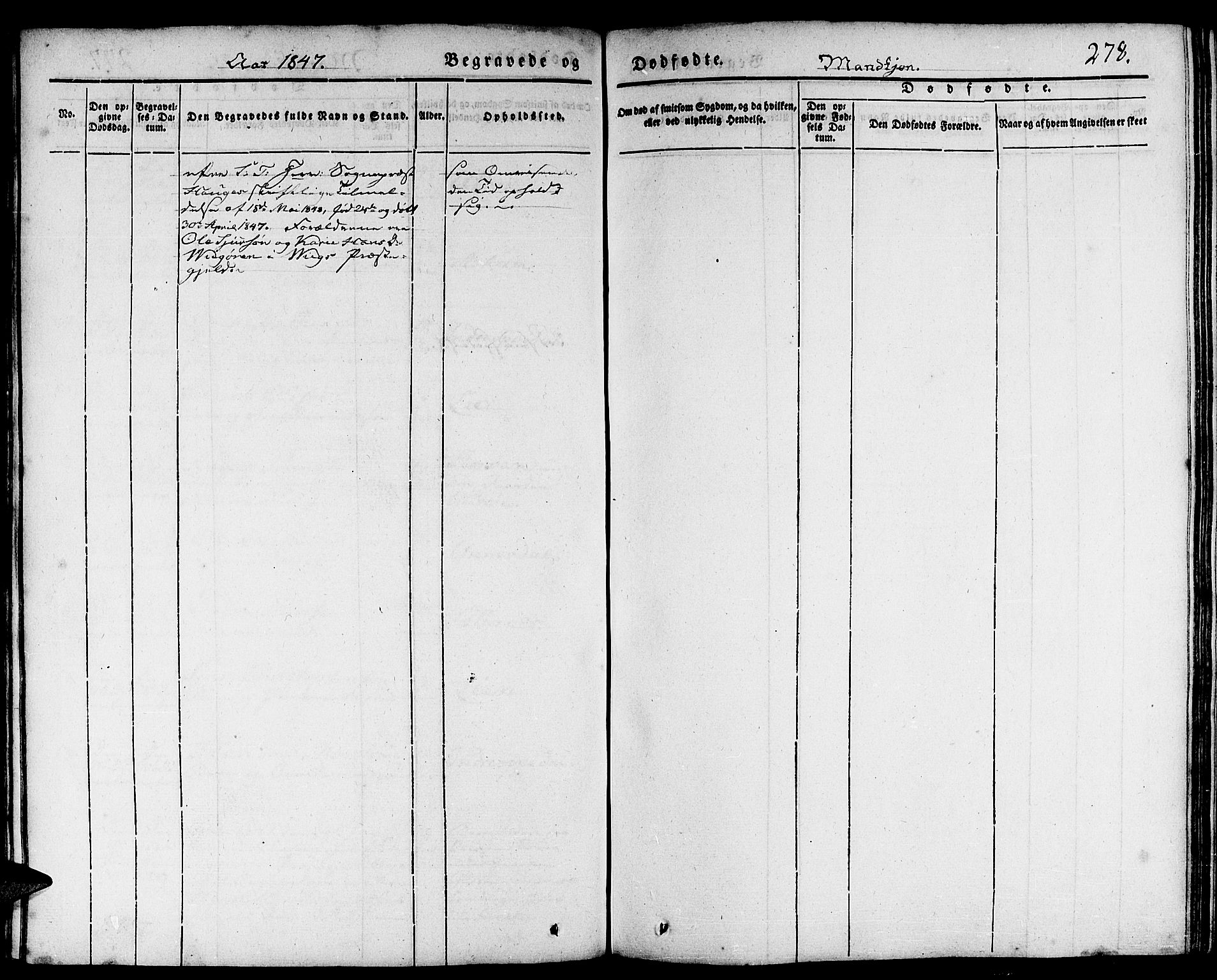 Gulen sokneprestembete, SAB/A-80201/H/Haa/Haaa/L0020: Parish register (official) no. A 20, 1837-1847, p. 278