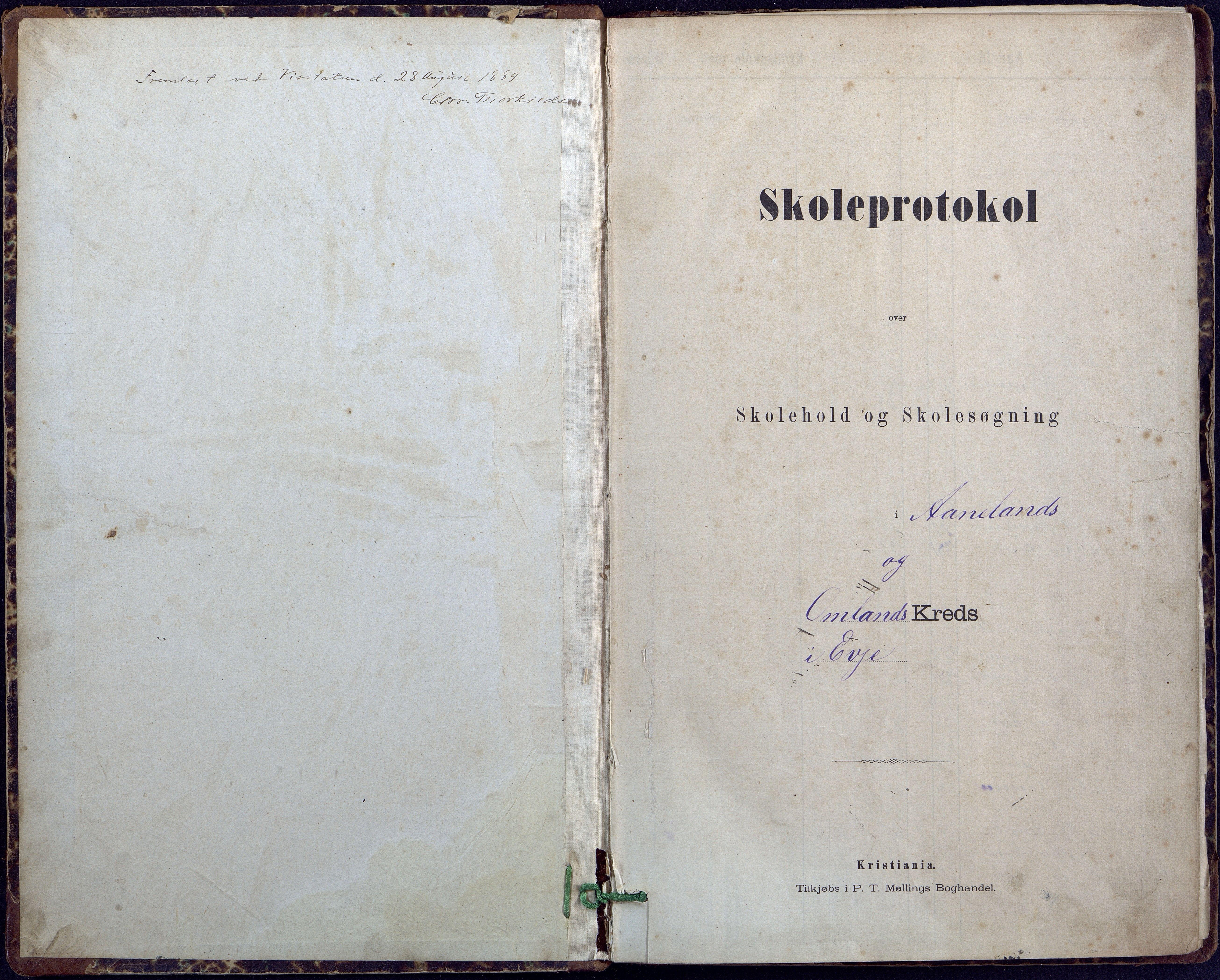 Evje kommune, Ånesland/Omland/Kleveland skolekrets, AAKS/KA0937-550f/F2/L0001: Skoleprotokoll for Aaneland og Omlands kreds, 1899-1909