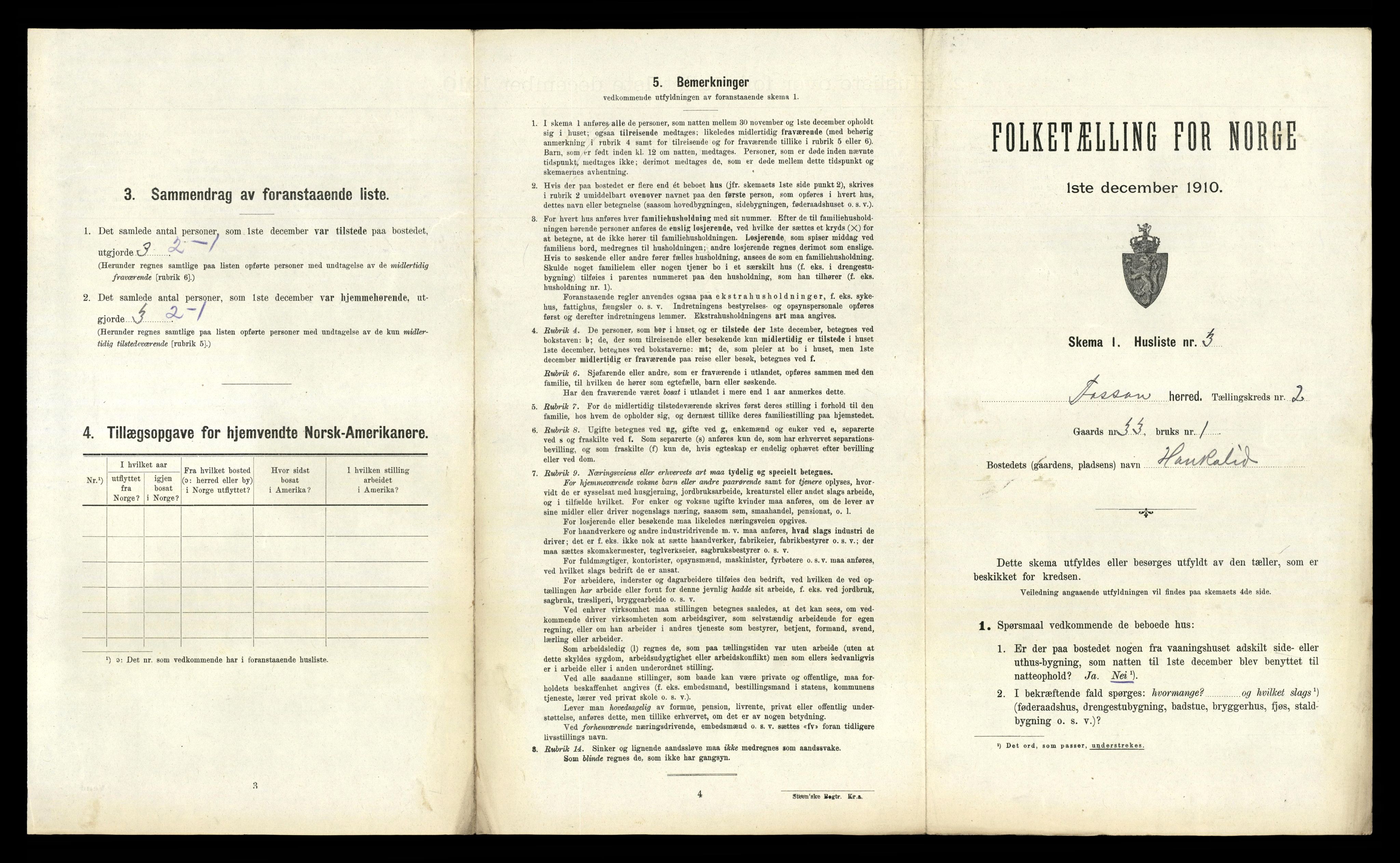 RA, 1910 census for Forsand, 1910, p. 139