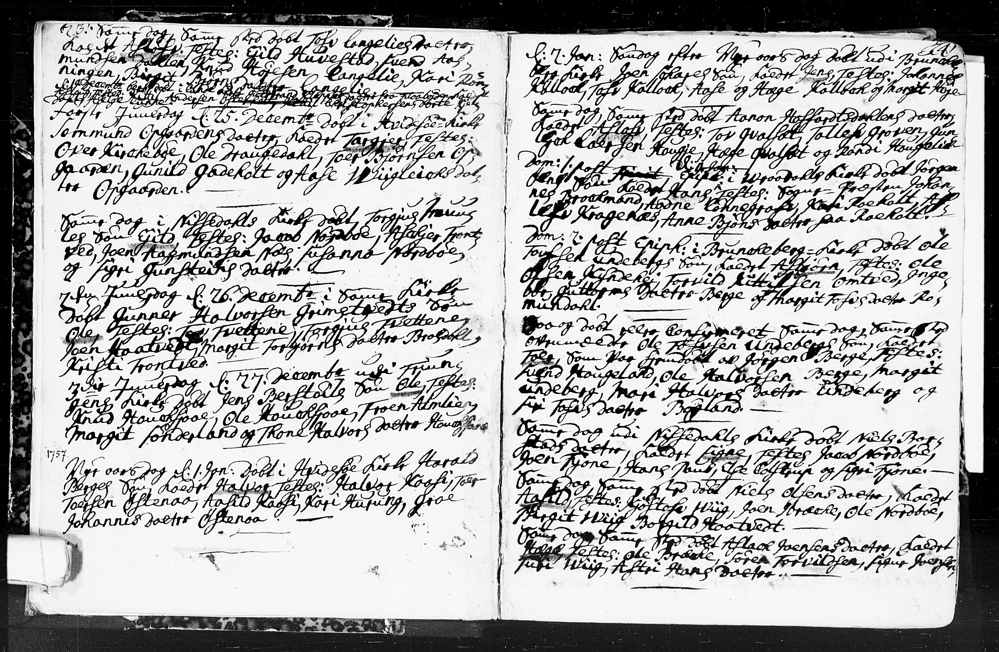 Kviteseid kirkebøker, SAKO/A-276/F/Fa/L0001: Parish register (official) no. I 1, 1754-1773, p. 23-24