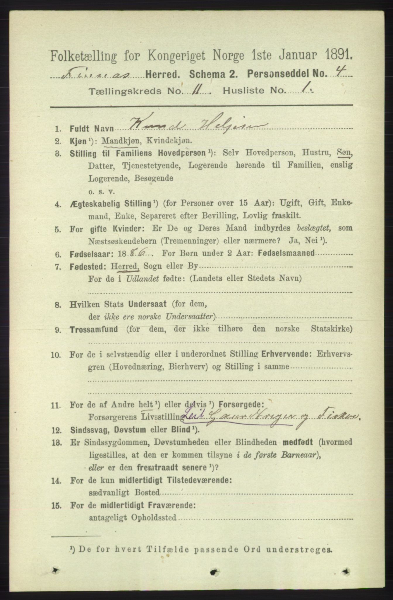 RA, 1891 census for 1218 Finnås, 1891, p. 5127