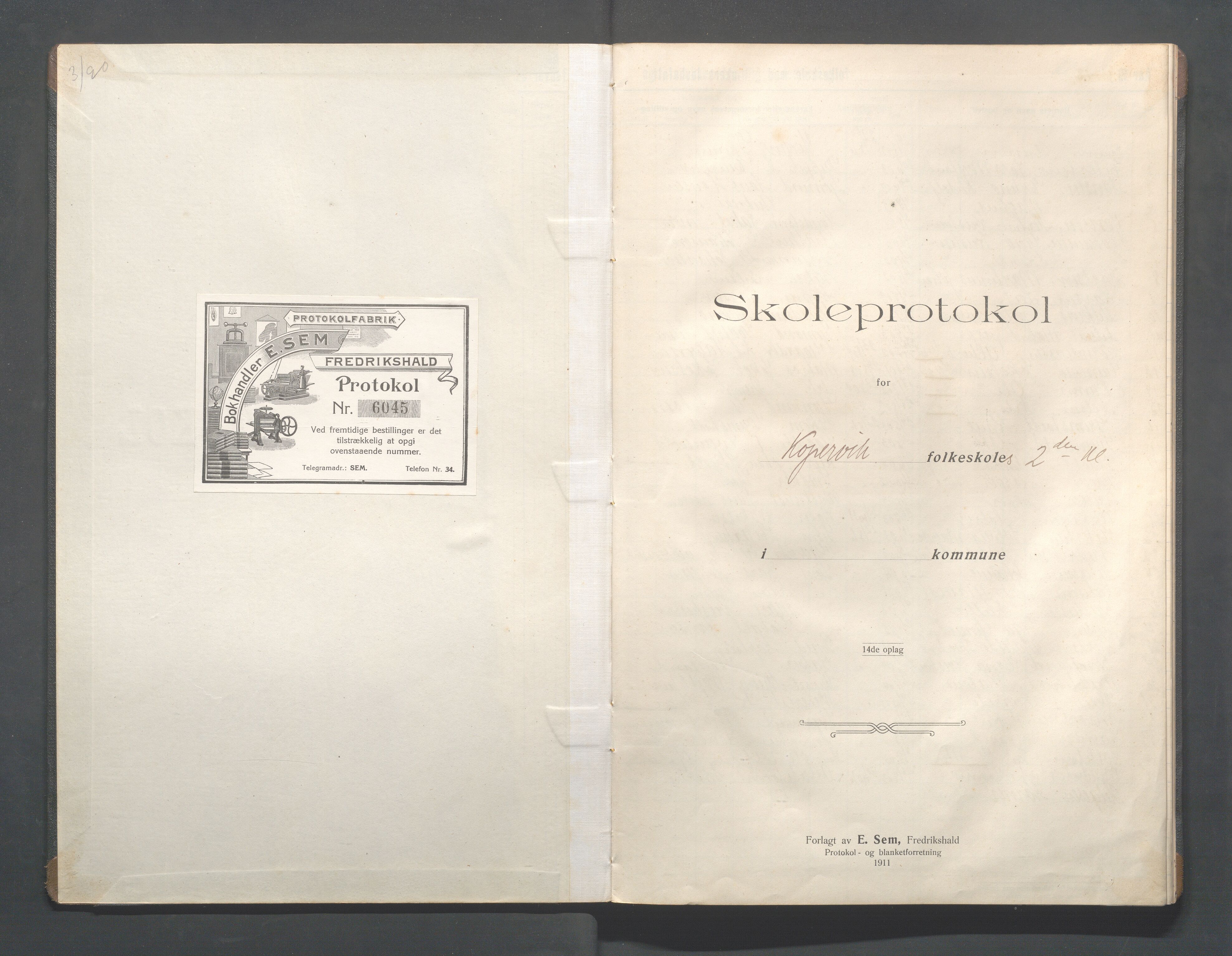 Kopervik Kommune - Kopervik skole, IKAR/K-102472/H/L0018: Skoleprotokoll 2.klasse, 1911-1915, p. 2