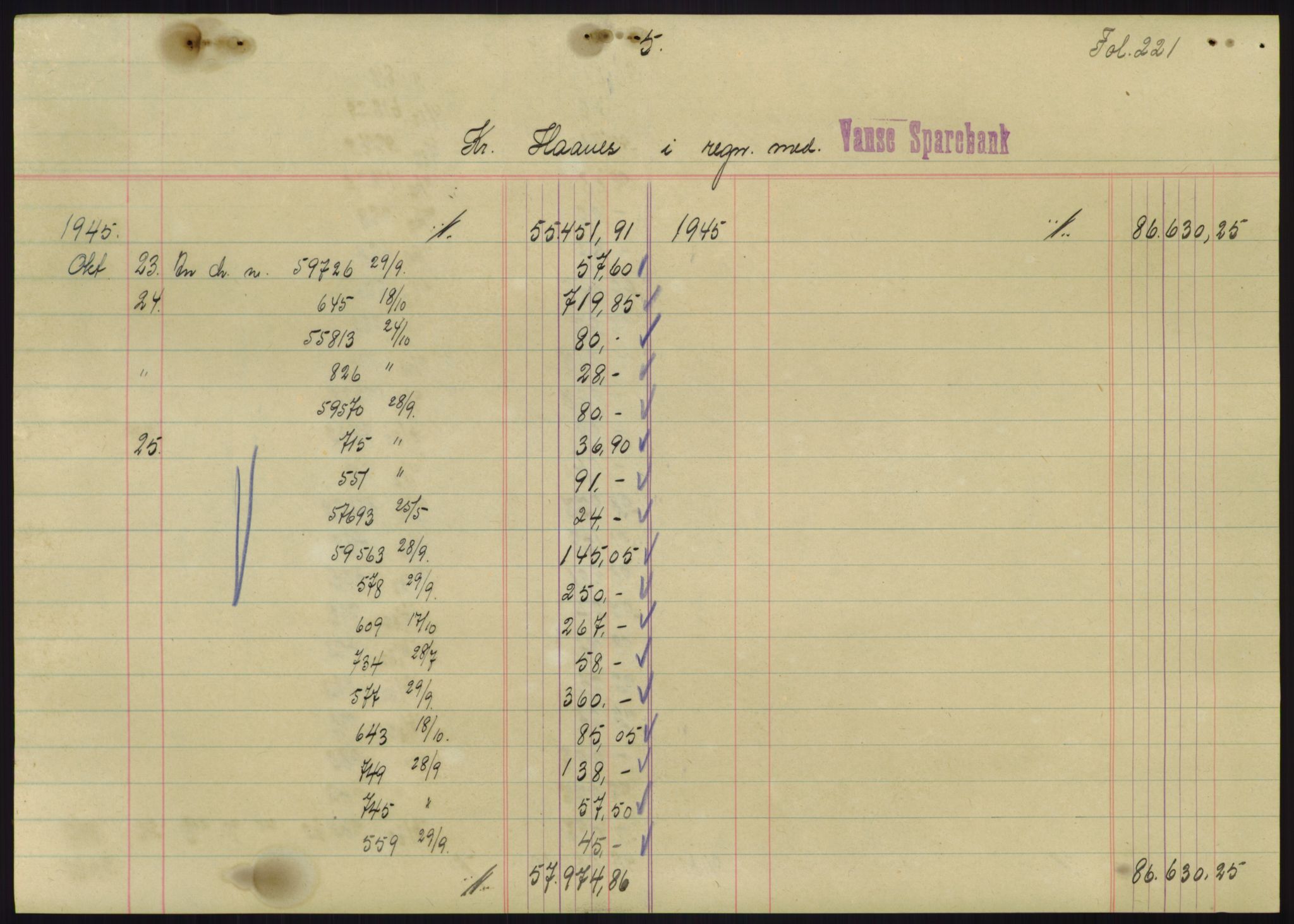 Forsvarsdepartementet, 10. kontor / Oppgjørskontoret, AV/RA-RAFA-1225/D/Db/L0180: Lista oppgjørskontor, 1942-1952, p. 2065
