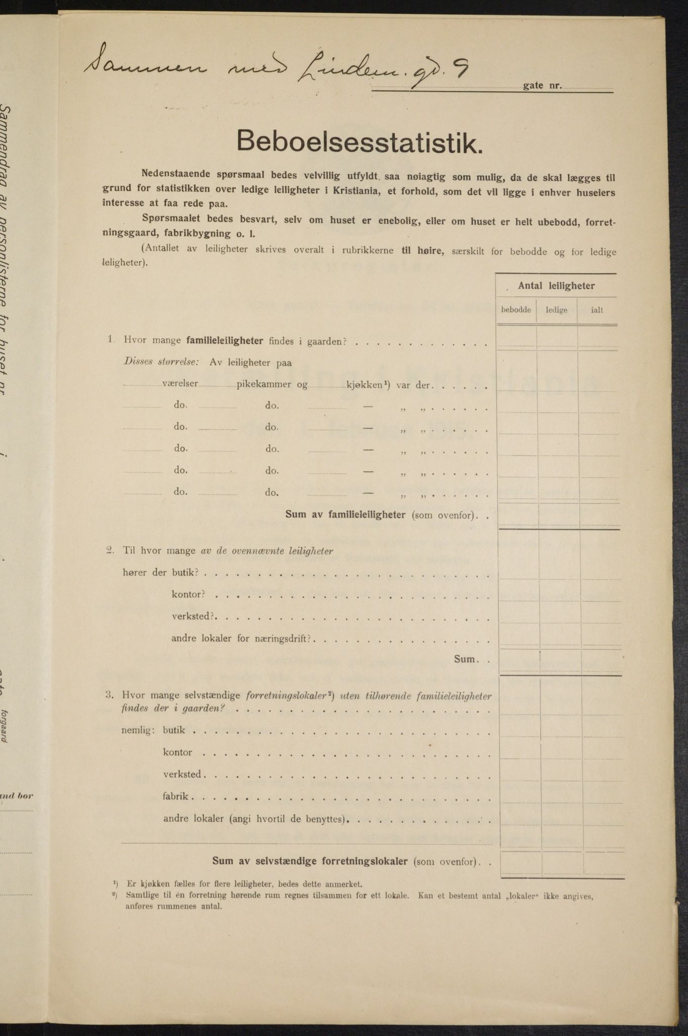 OBA, Municipal Census 1915 for Kristiania, 1915, p. 57195