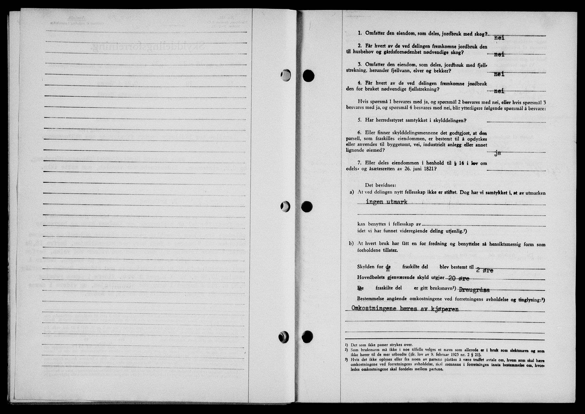 Lofoten sorenskriveri, SAT/A-0017/1/2/2C/L0007a: Mortgage book no. 7a, 1939-1940, Diary no: : 2747/1939