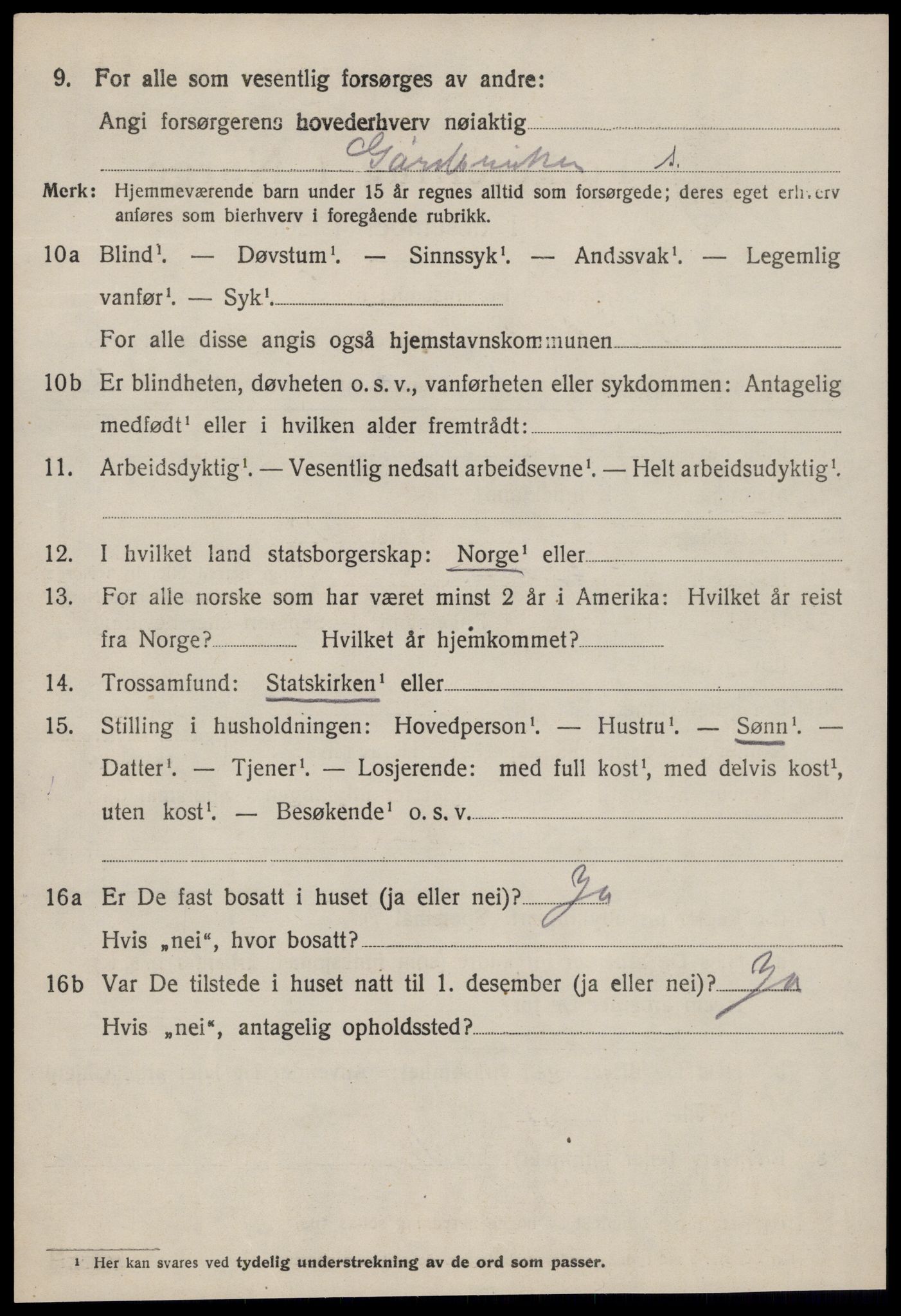 SAT, 1920 census for Hustad, 1920, p. 1530