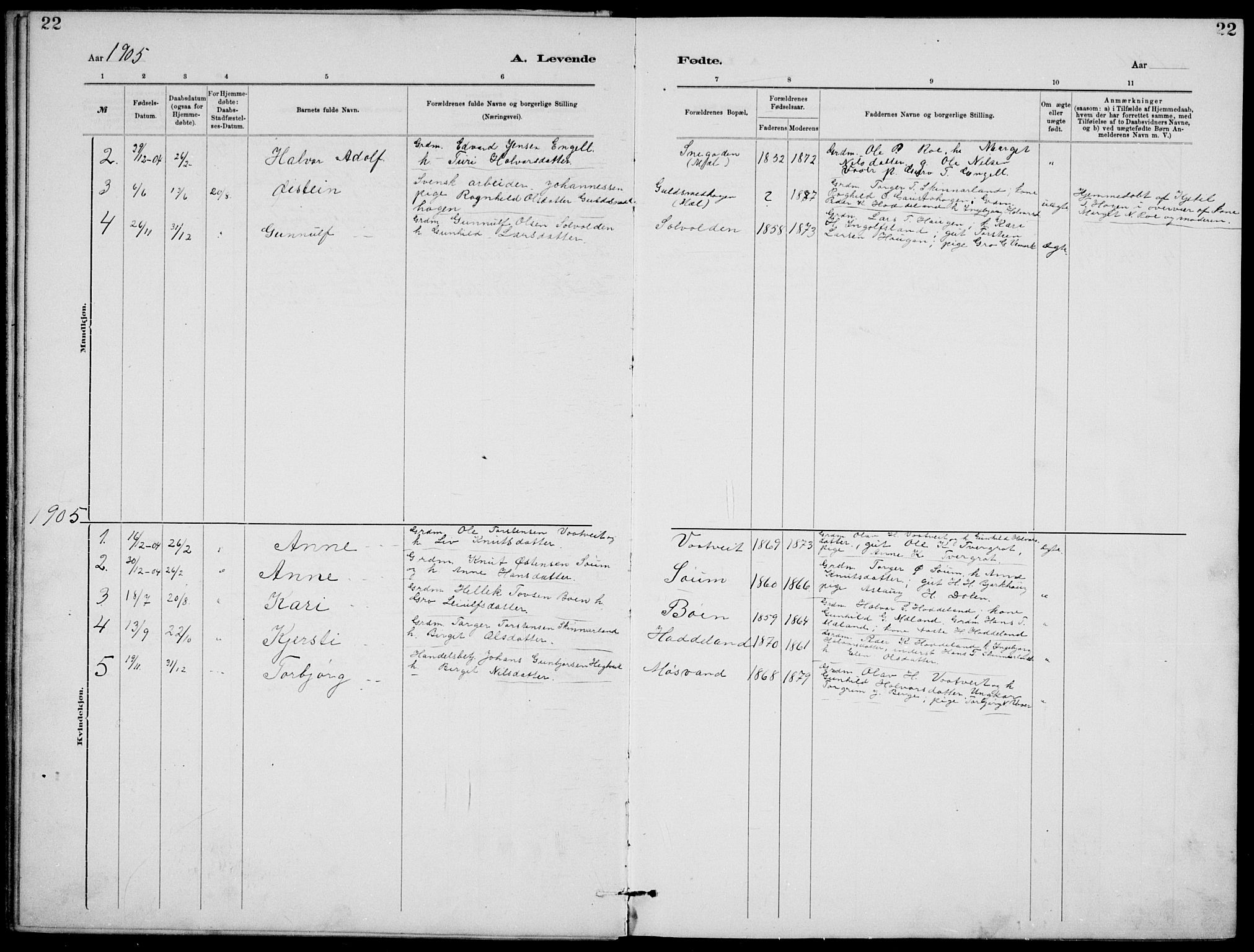 Rjukan kirkebøker, SAKO/A-294/G/Ga/L0001: Parish register (copy) no. 1, 1880-1914, p. 22