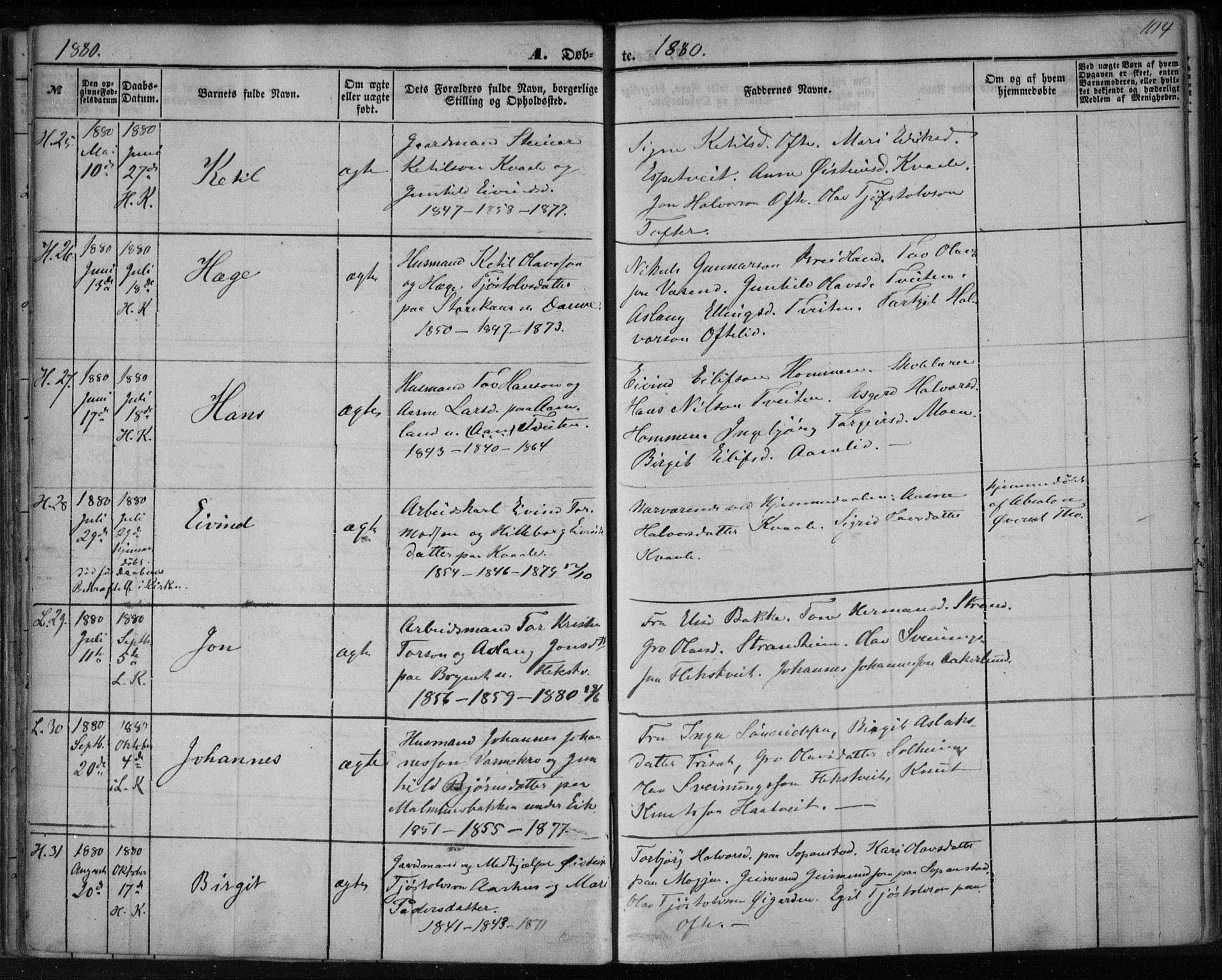 Lårdal kirkebøker, AV/SAKO-A-284/F/Fa/L0006: Parish register (official) no. I 6, 1861-1886, p. 104