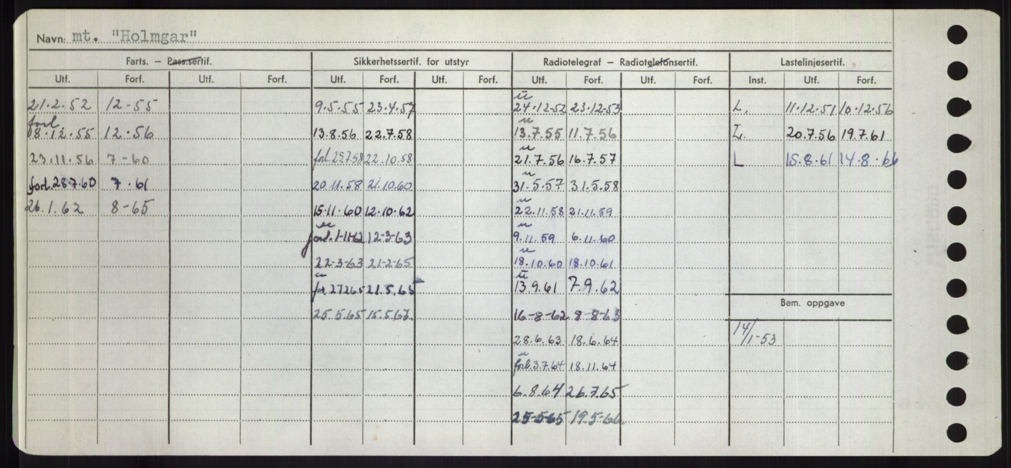 Sjøfartsdirektoratet med forløpere, Skipsmålingen, RA/S-1627/H/Hd/L0017: Fartøy, Holi-Hå, p. 14