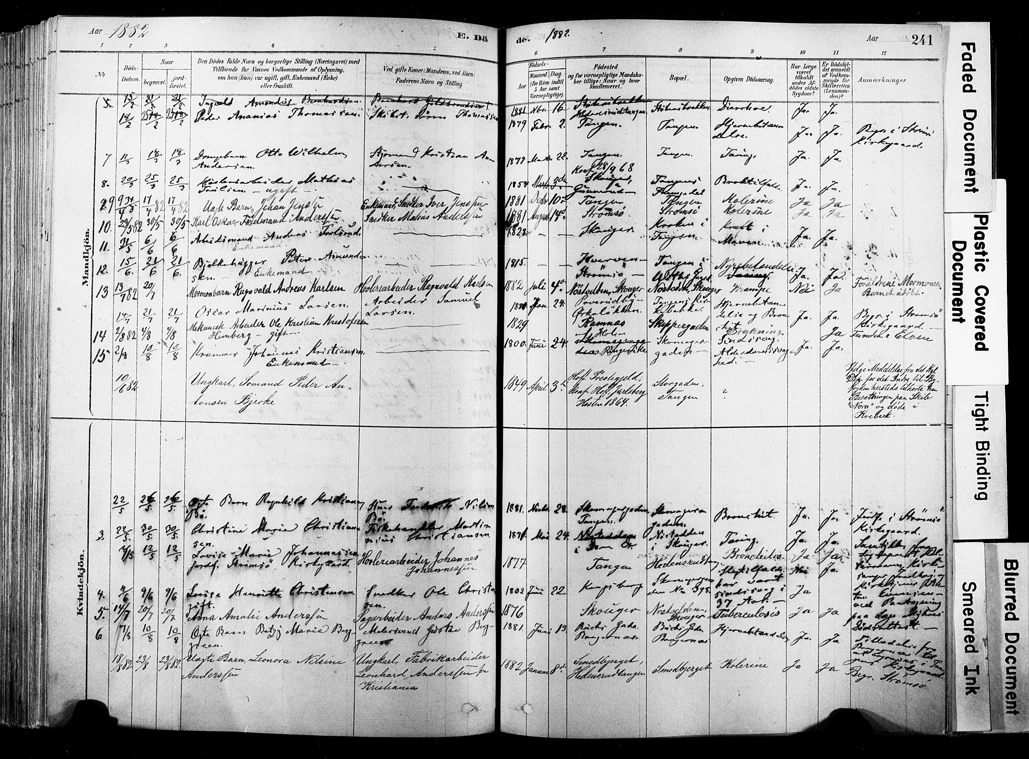 Strømsø kirkebøker, SAKO/A-246/F/Fb/L0006: Parish register (official) no. II 6, 1879-1910, p. 241