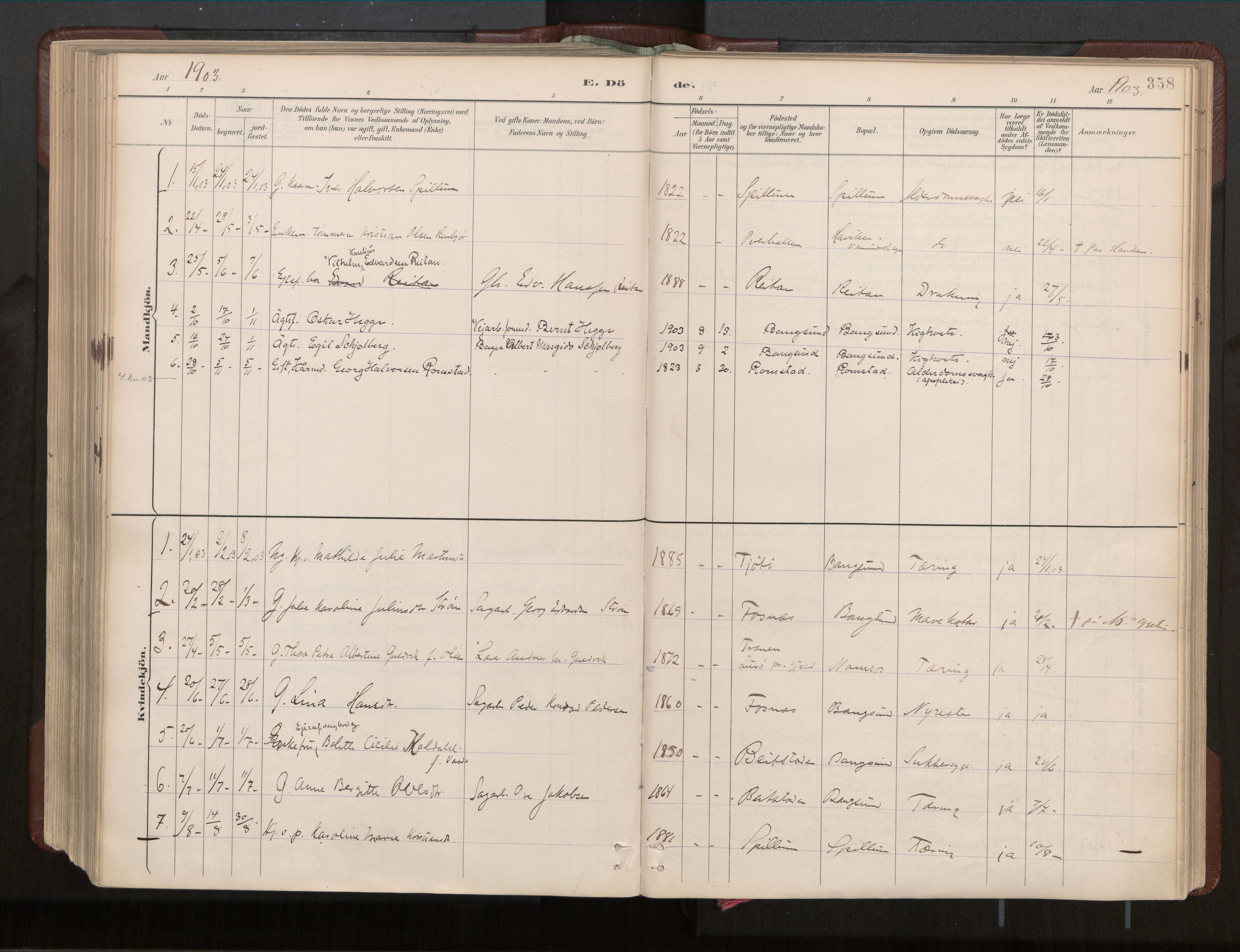 Ministerialprotokoller, klokkerbøker og fødselsregistre - Nord-Trøndelag, SAT/A-1458/770/L0589: Parish register (official) no. 770A03, 1887-1929, p. 358