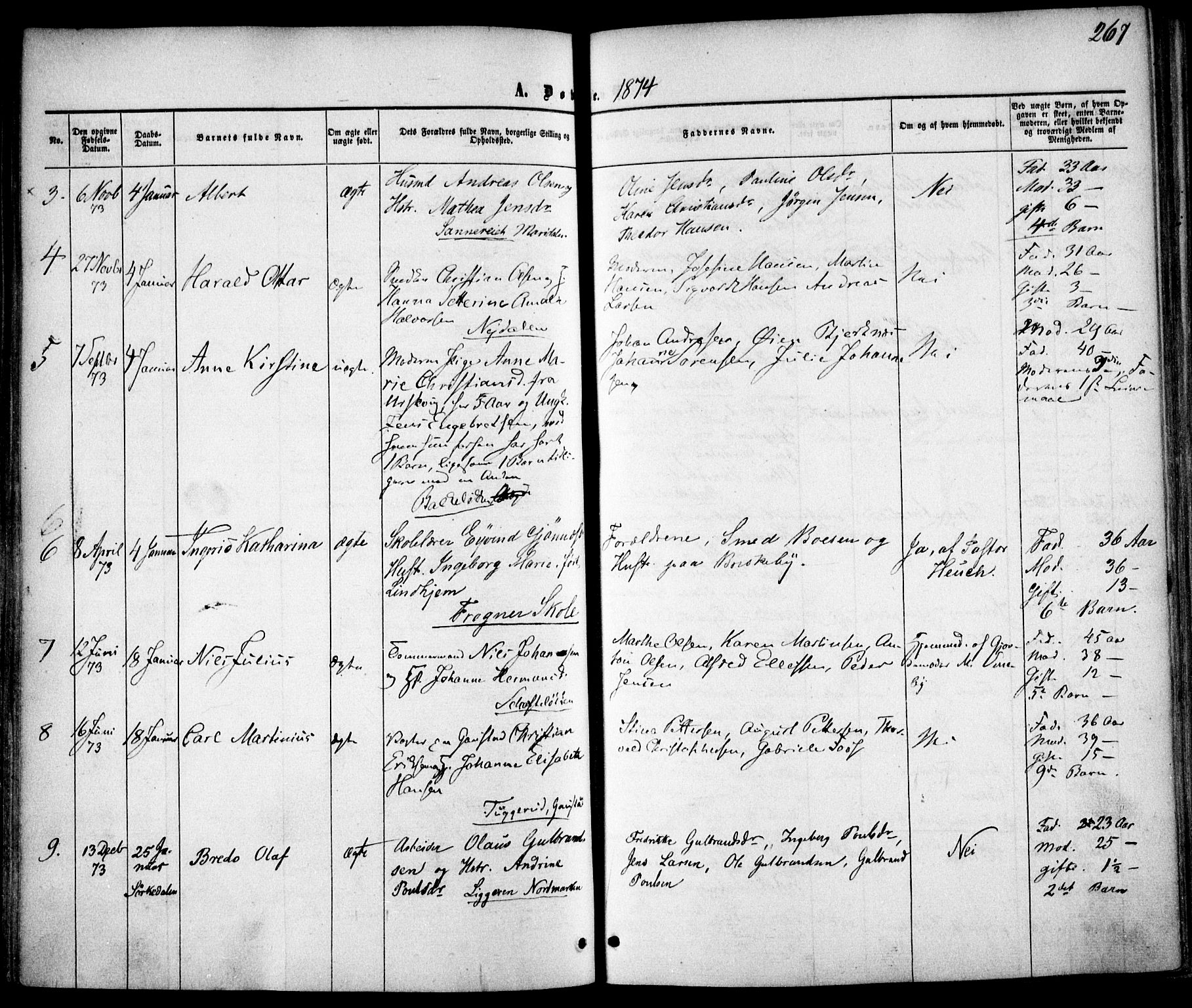 Vestre Aker prestekontor Kirkebøker, AV/SAO-A-10025/F/Fa/L0004: Parish register (official) no. 4, 1857-1877, p. 267