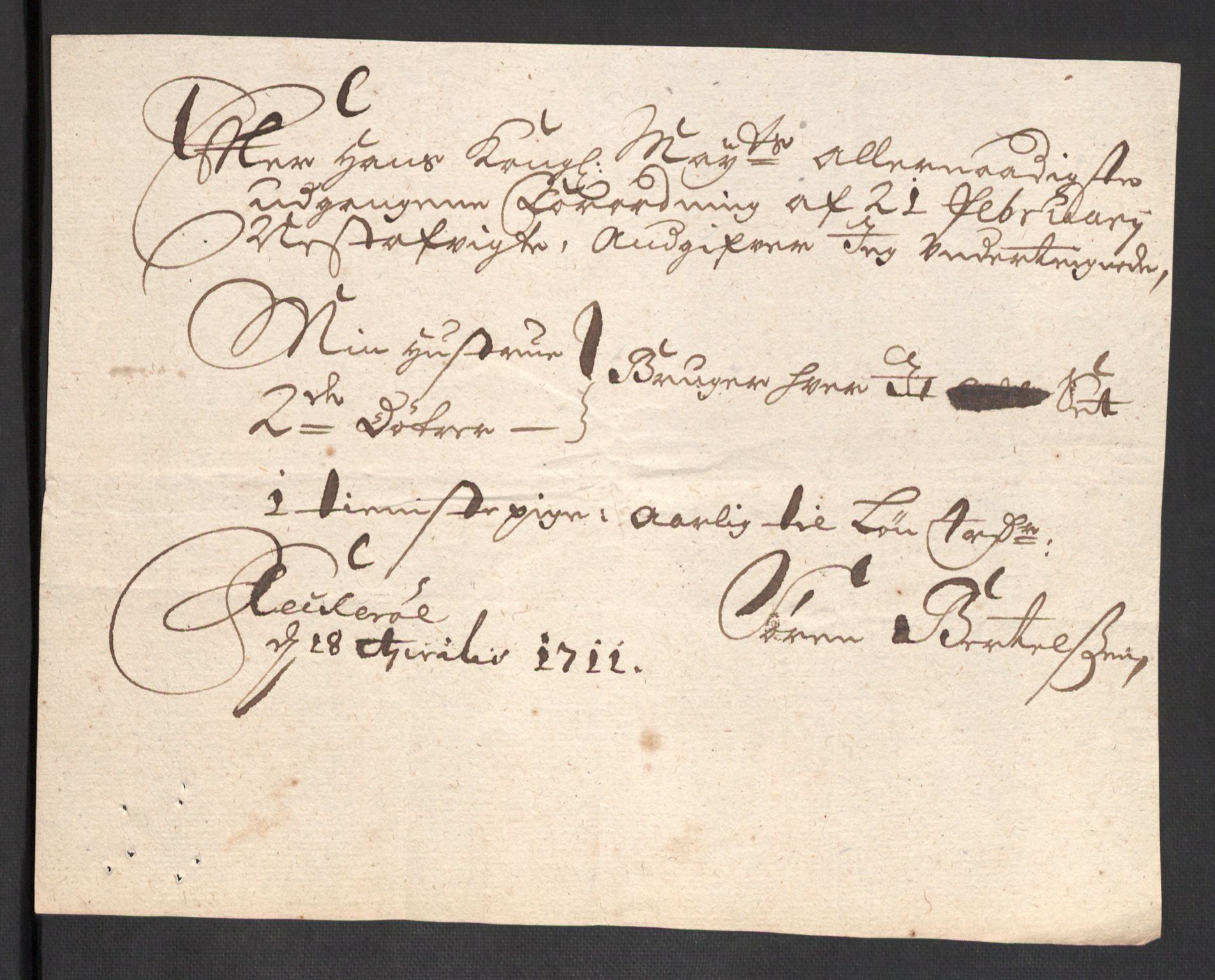 Rentekammeret inntil 1814, Reviderte regnskaper, Fogderegnskap, AV/RA-EA-4092/R43/L2554: Fogderegnskap Lista og Mandal, 1711, p. 499