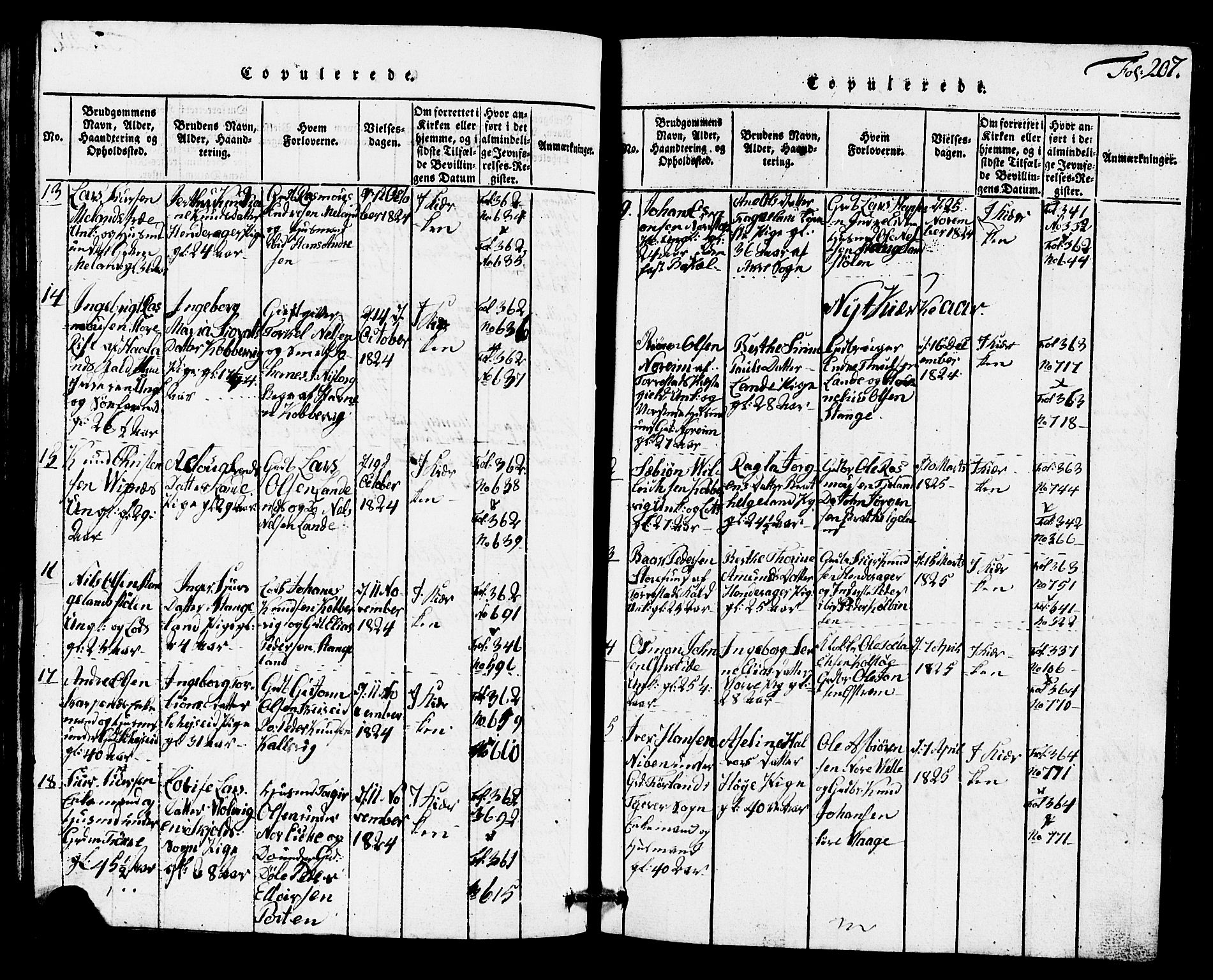 Avaldsnes sokneprestkontor, SAST/A -101851/H/Ha/Hab/L0001: Parish register (copy) no. B 1, 1816-1825, p. 207